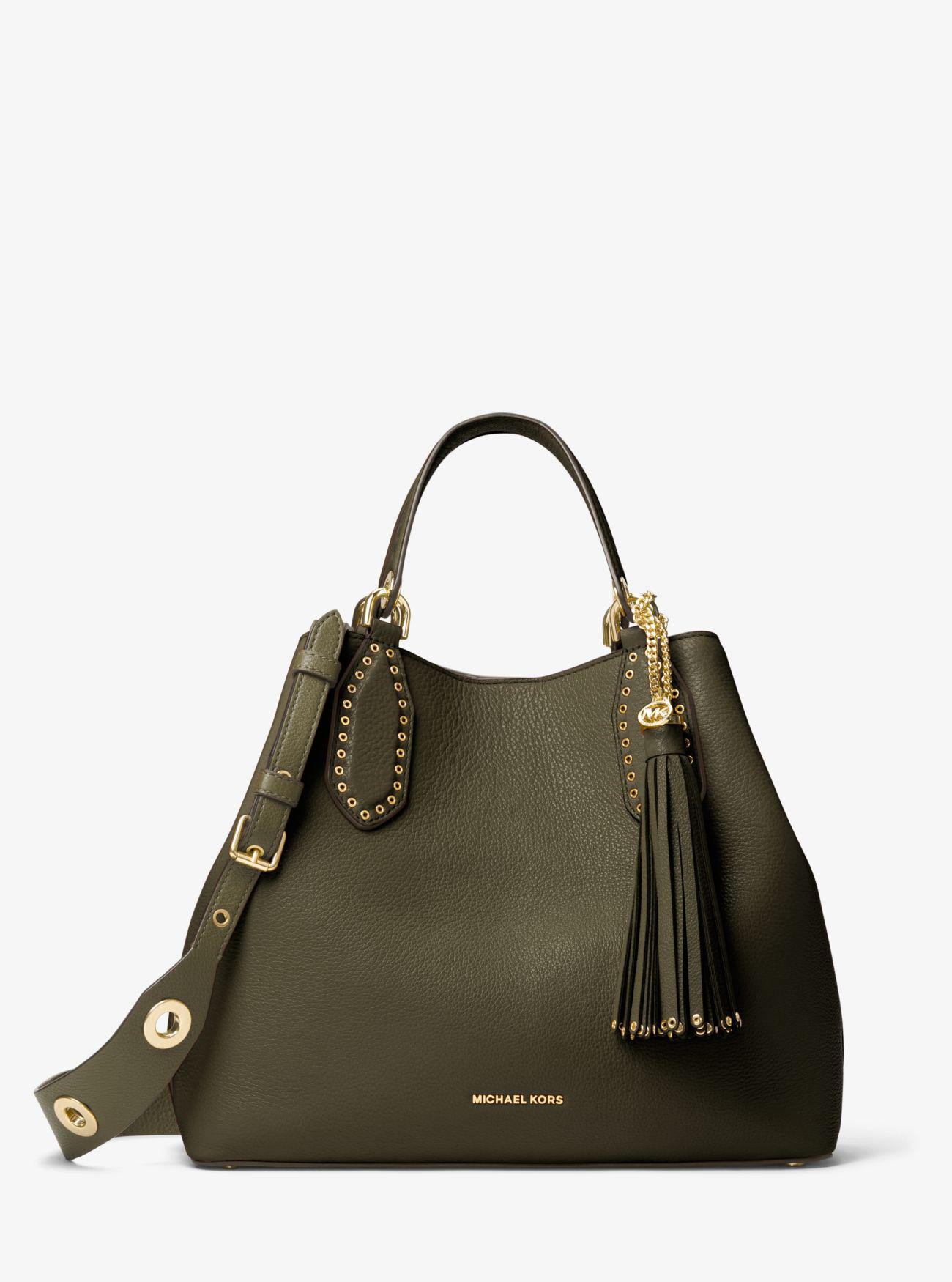 Michael Kors Brooklyn Large Leather Tote In Green Lyst