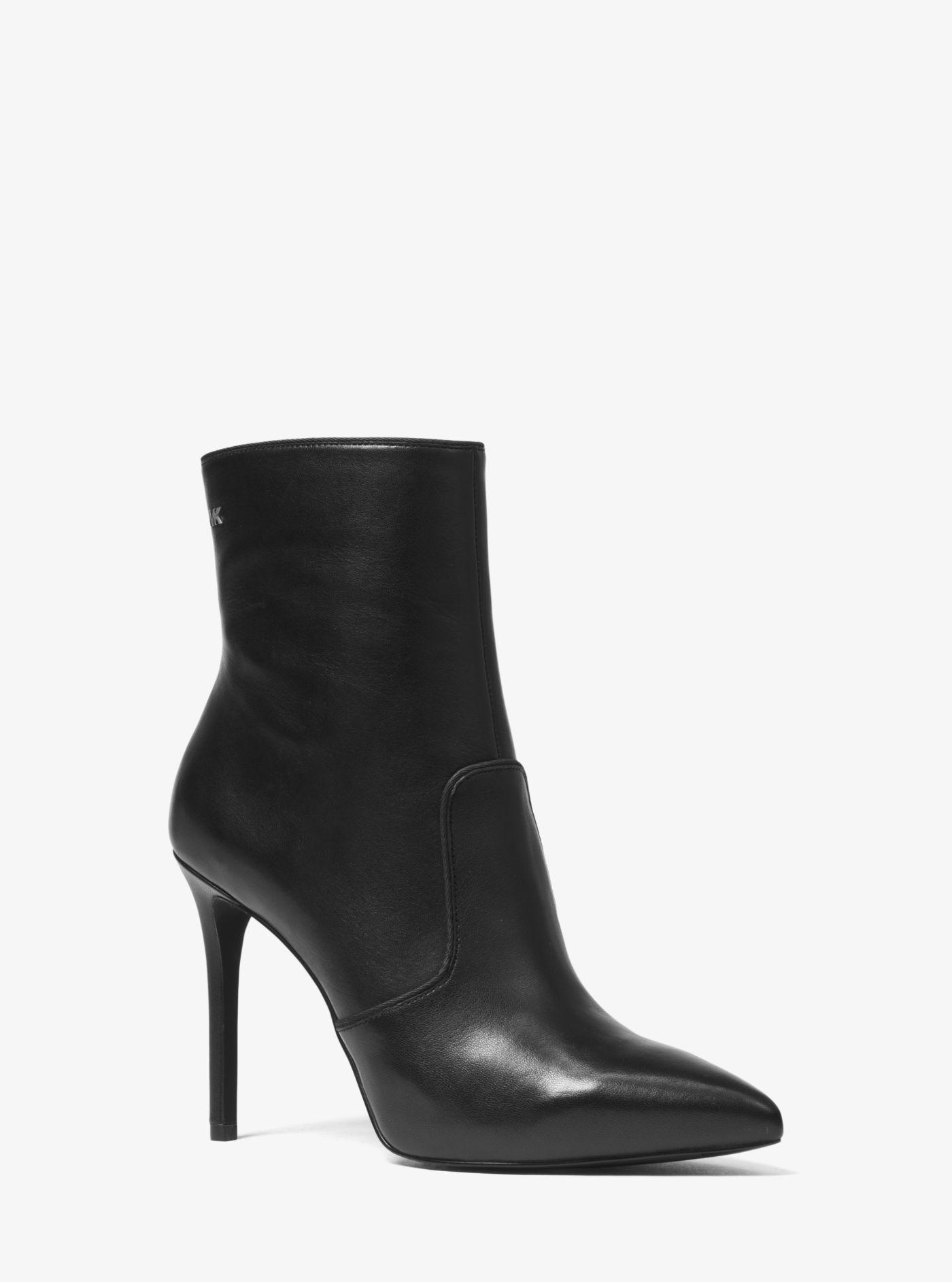 Lyst - Michael Kors Blaine Leather Ankle Boot in Black