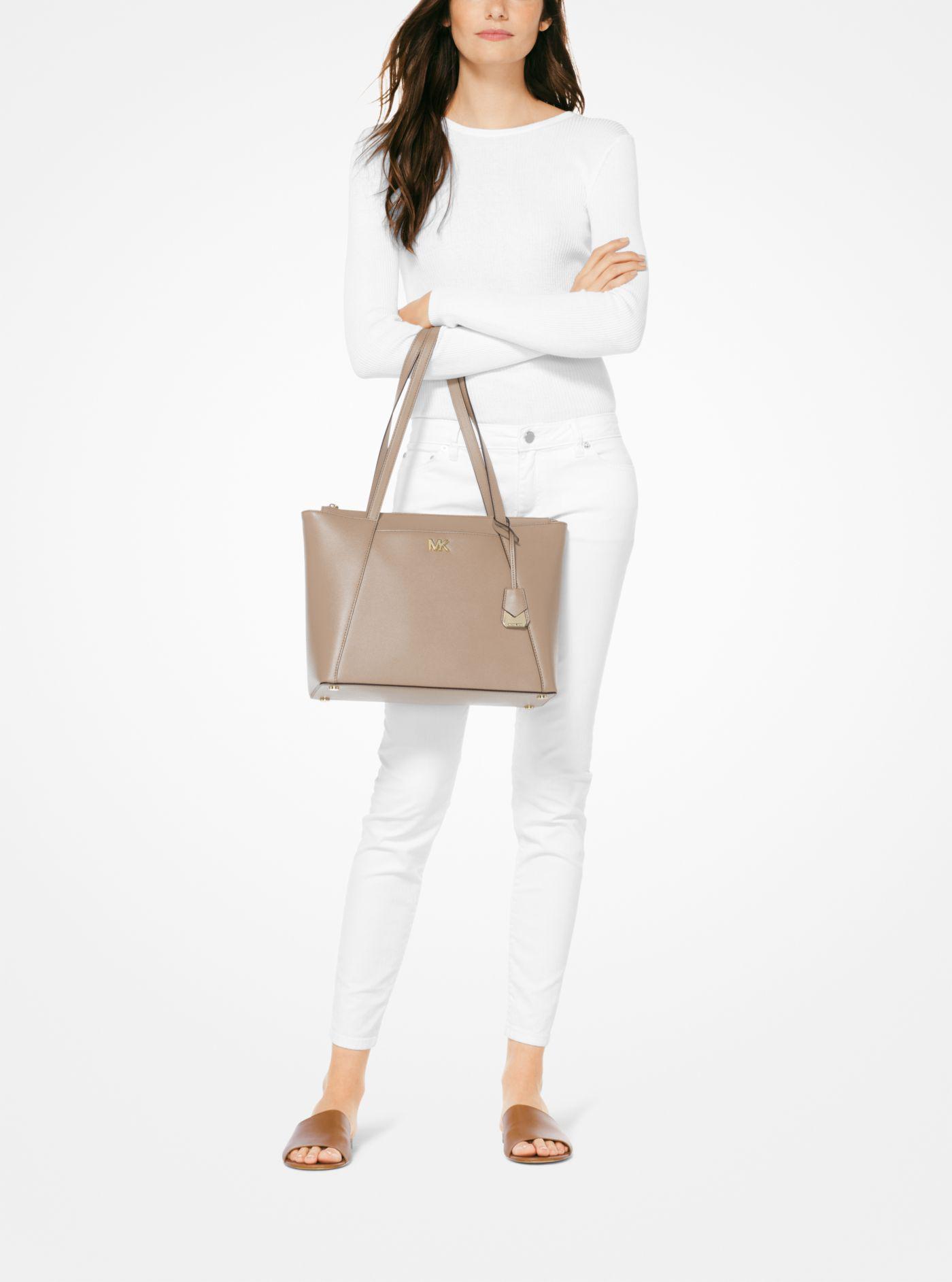 maddie medium crossgrain leather tote