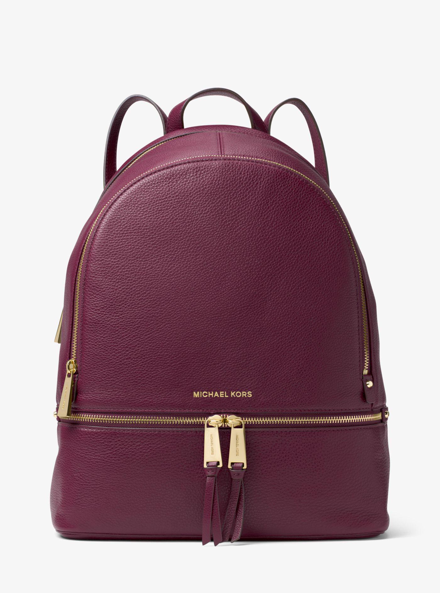 Michael Kors Rhea Large Leather Backpack in Purple - Lyst