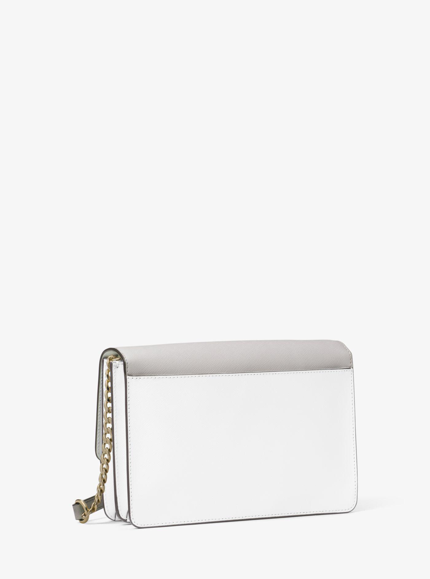 Lyst - Michael Kors Daniela Large Color-block Saffiano Leather Crossbody in White