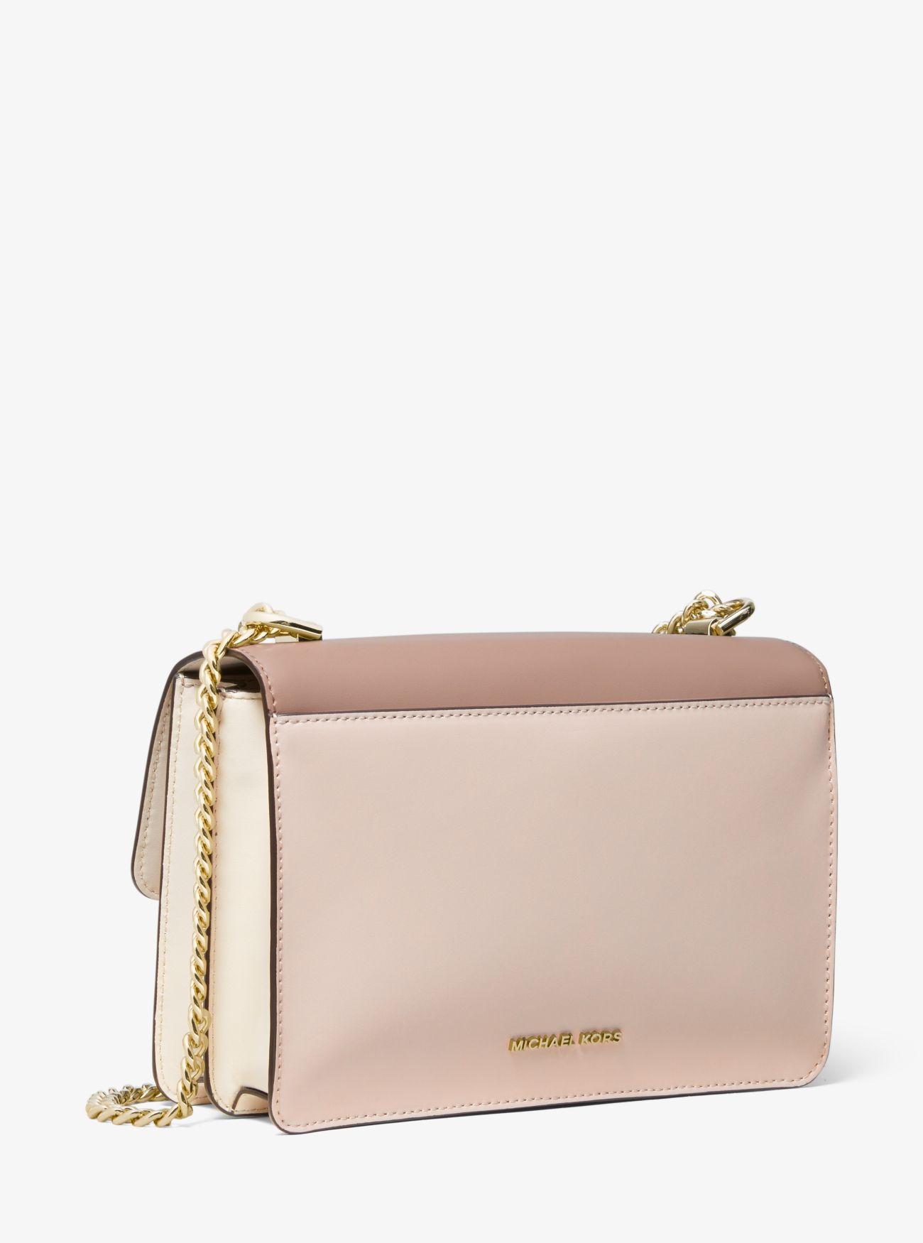 Lyst - MICHAEL Michael Kors Jade Large Tri-color Leather Crossbody in Pink