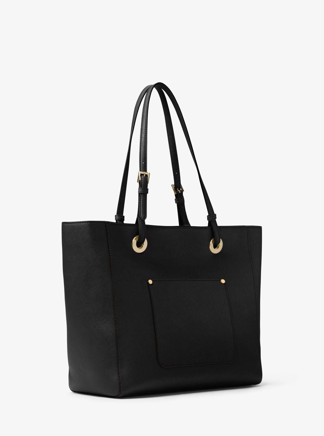 michael kors black saffiano leather tote