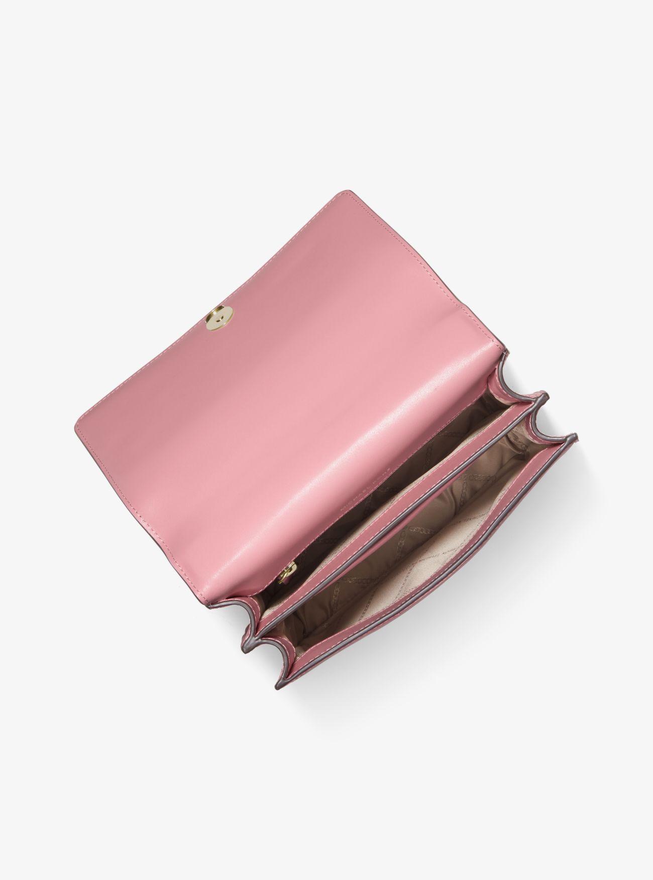 Michael Kors Mott Large Embellished Leather Crossbody Bag in Pink - Lyst