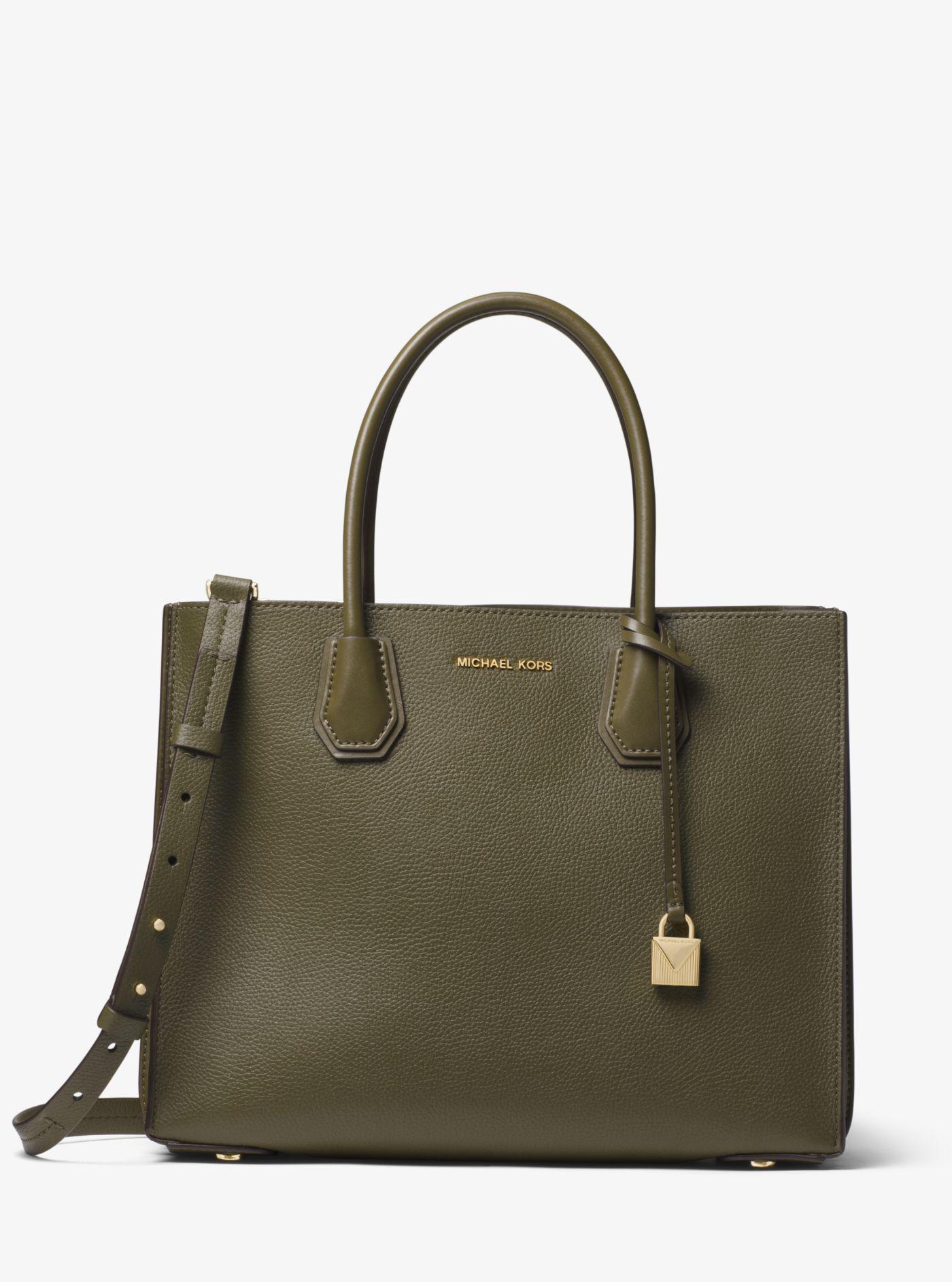 Lyst - Michael Kors Mercer Large Pebbled Leather Accordion Tote in Green