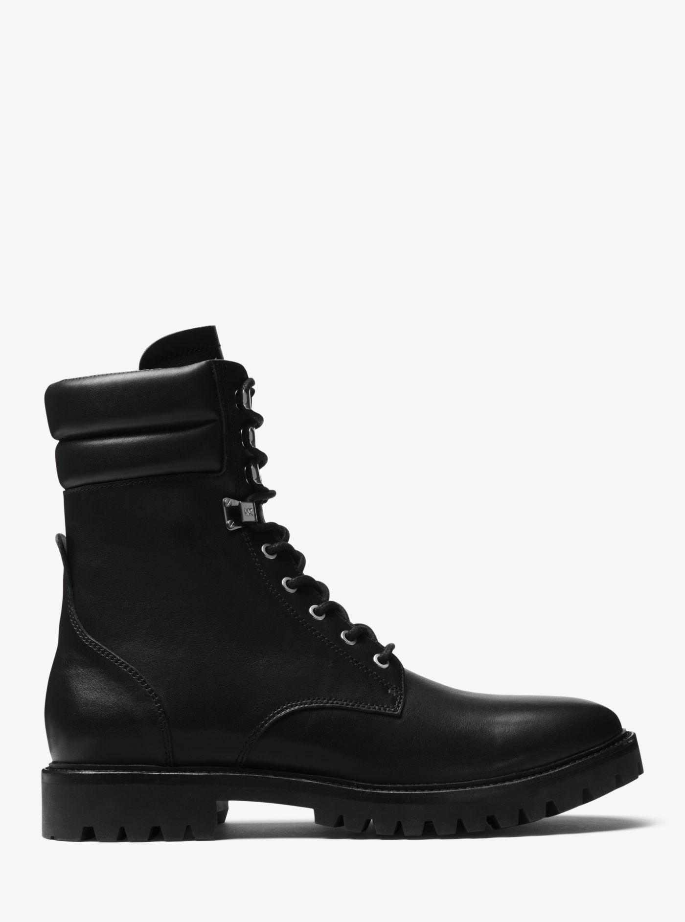 Michael Kors Wilder Leather Combat Boot in Black for Men - Lyst