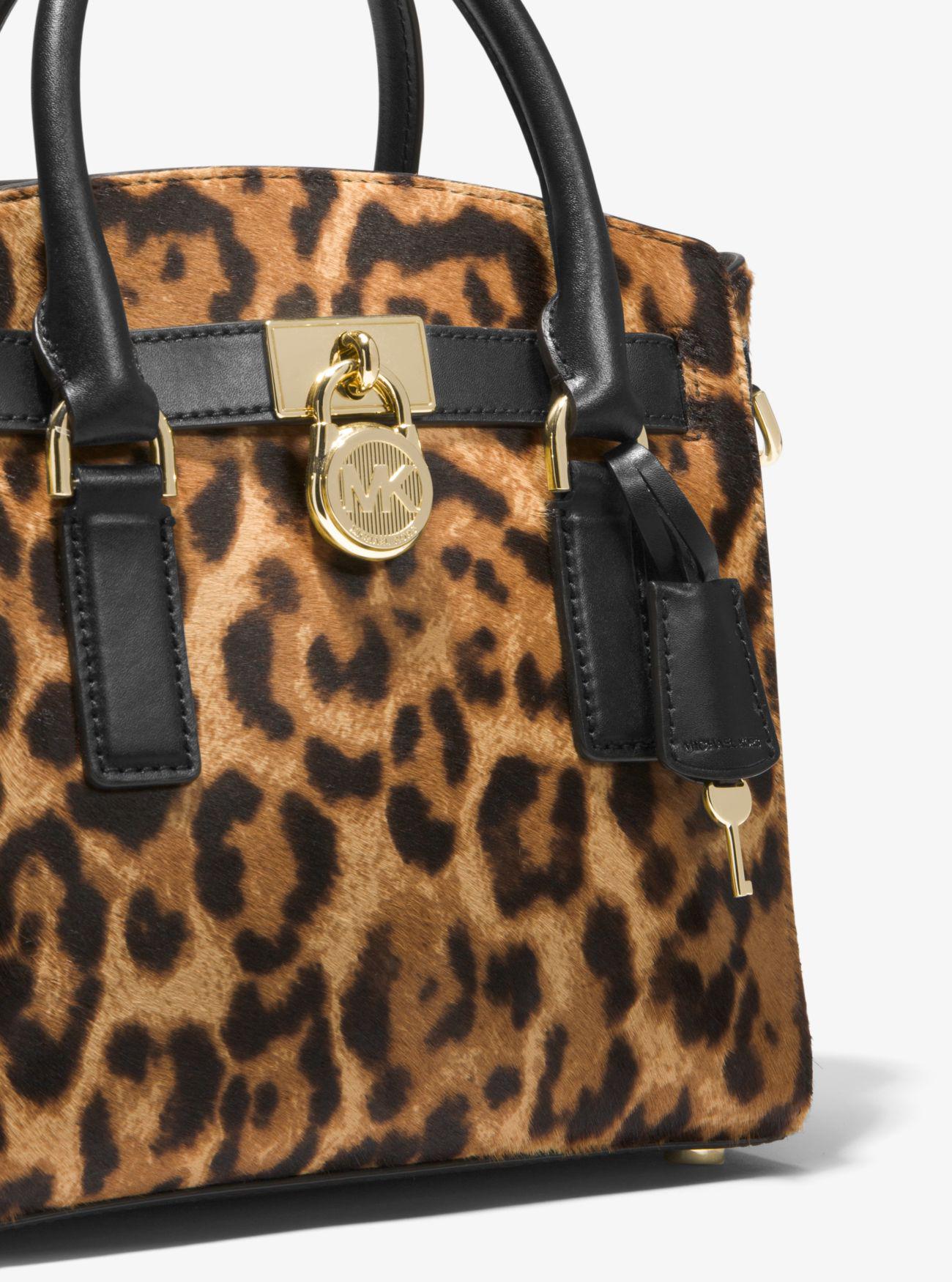 Lyst Michael Kors Hamilton Leopard Calf Hair Satchel Gallery Women S Michael By Kors Hamilton