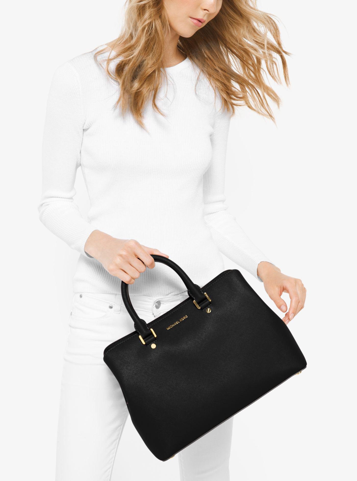 michael kors savannah saffiano leather satchel