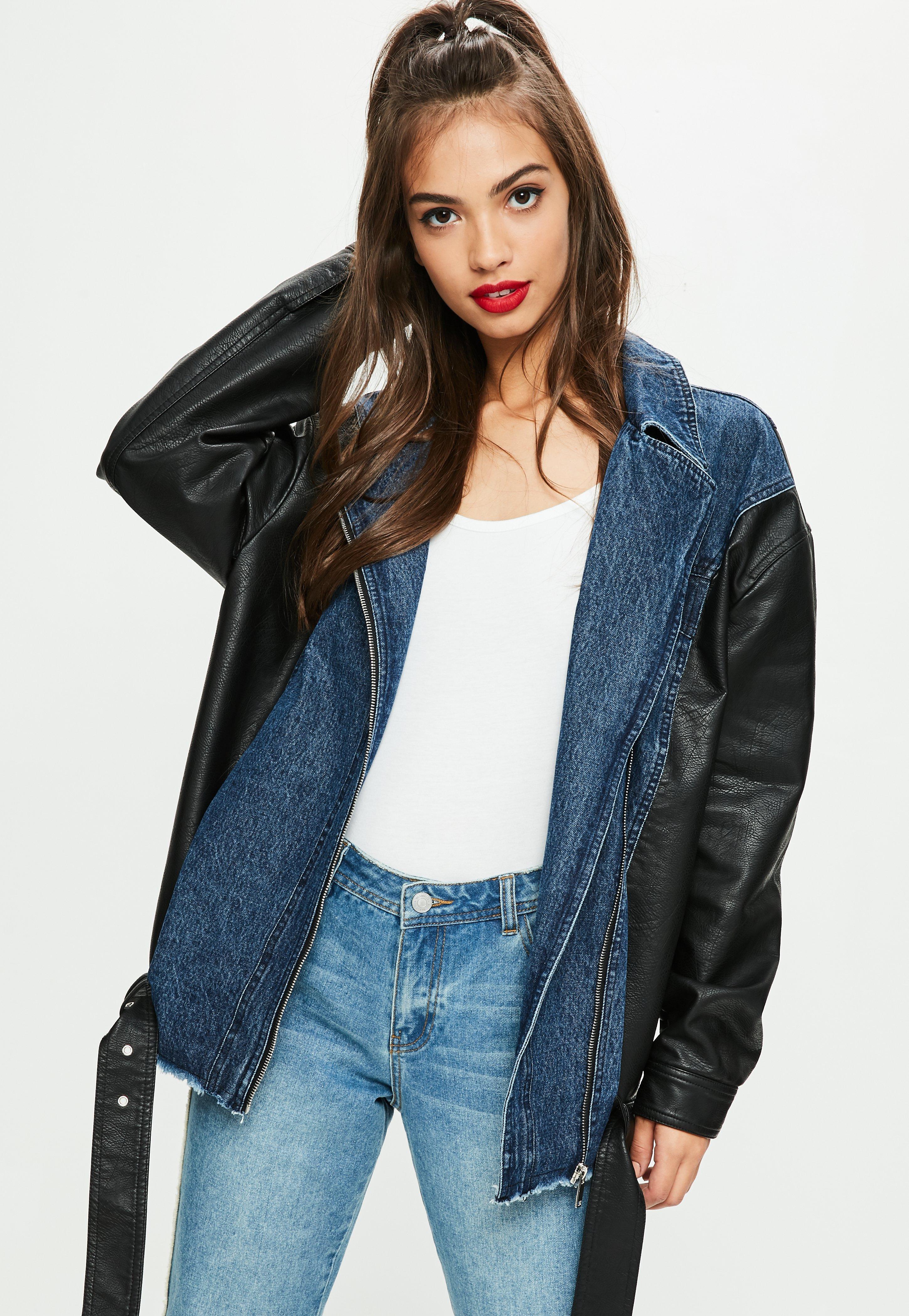 Faux leather jacket tall womens