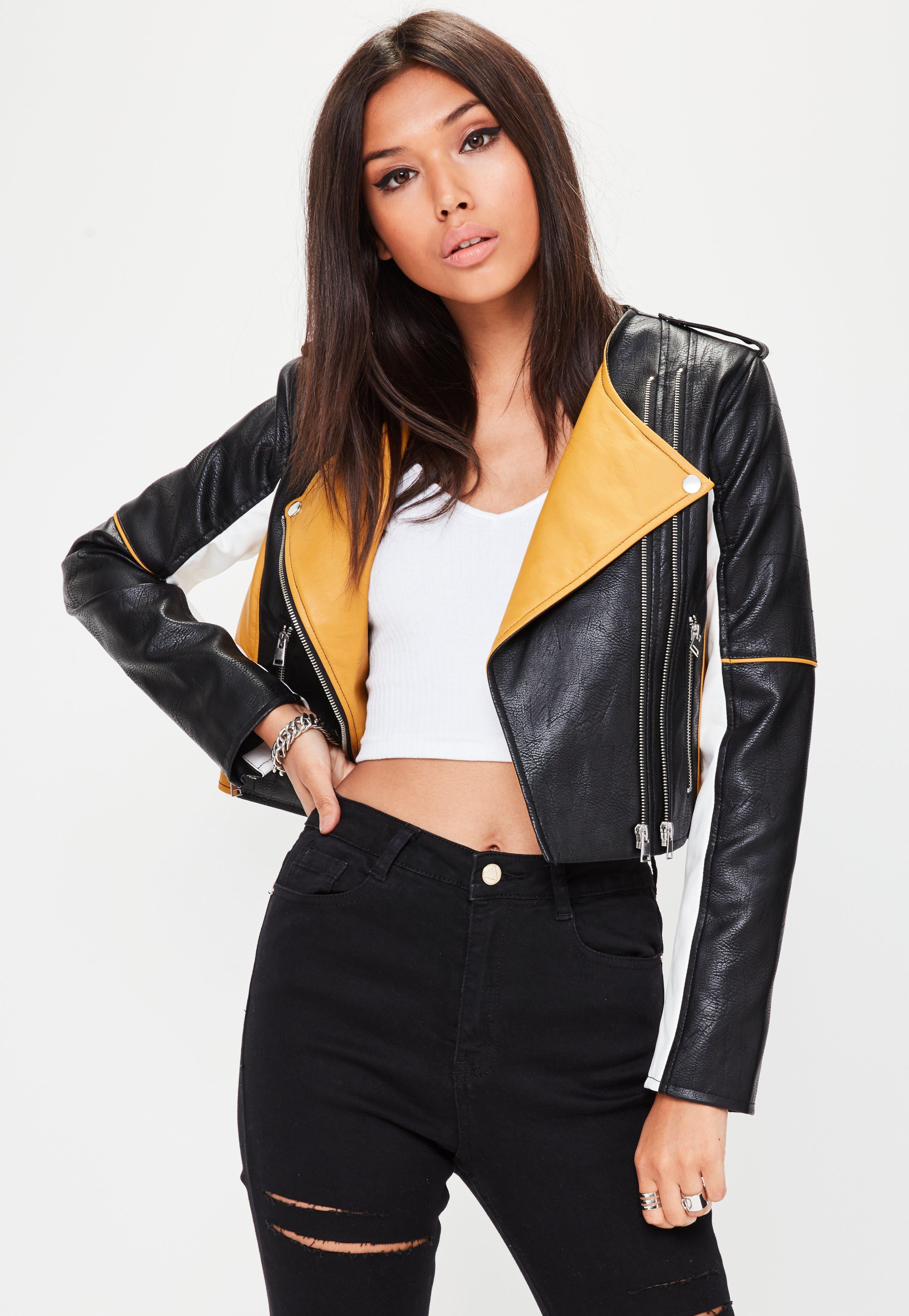 Missguided Black Motor Cross Biker Jacket In Lyst Gallery