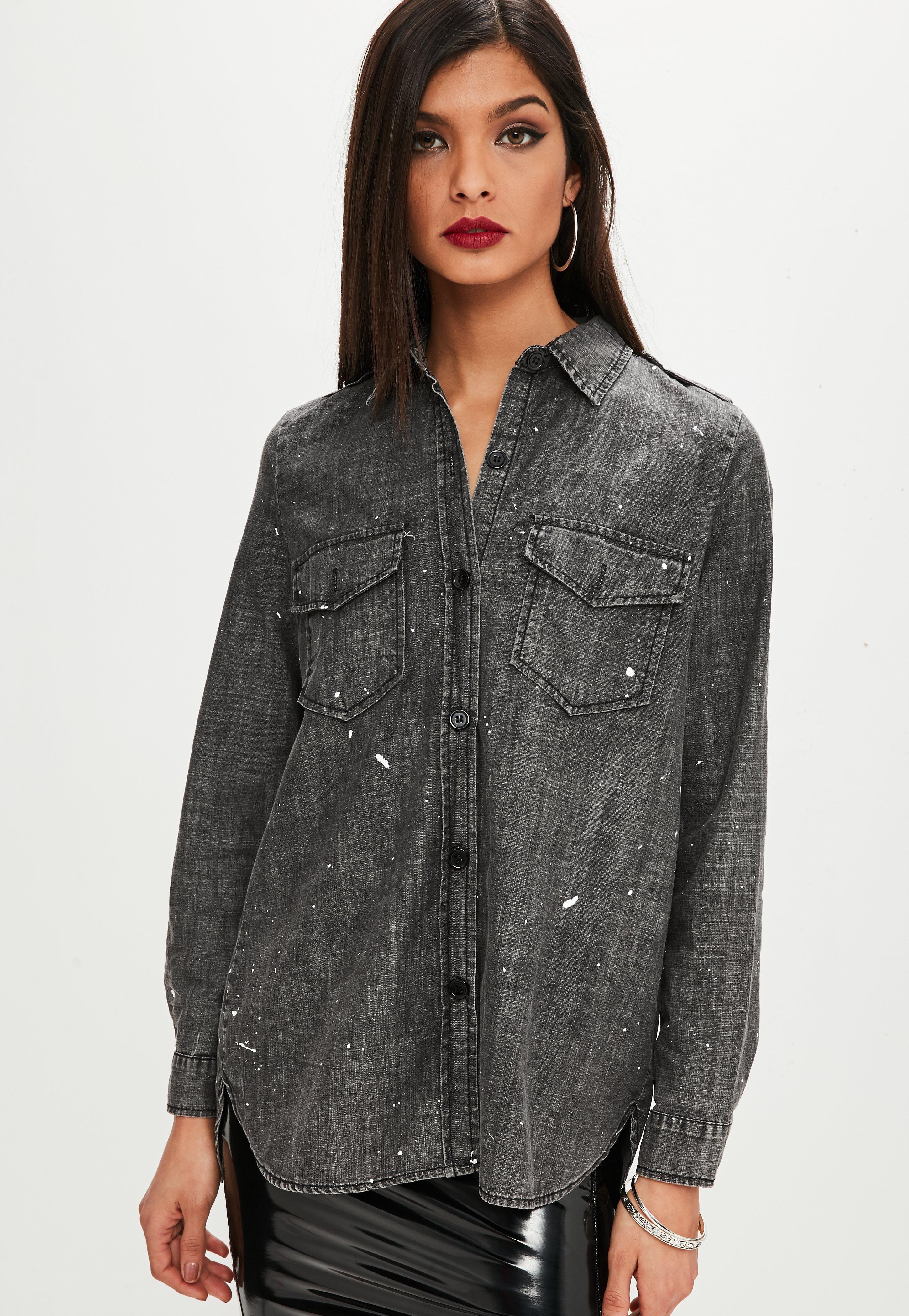 lyst-missguided-black-denim-shirt-in-black