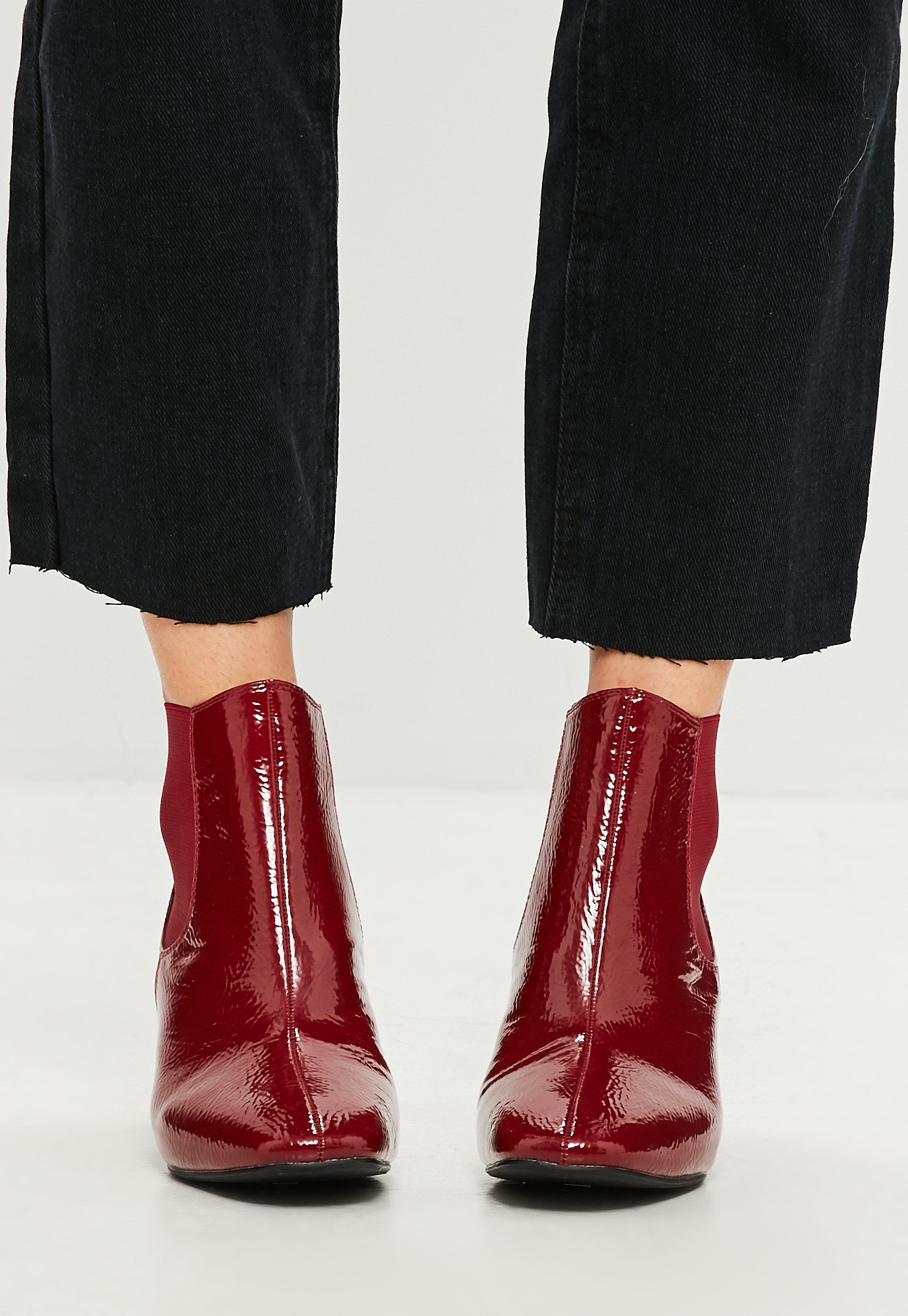 red ankle boots 6