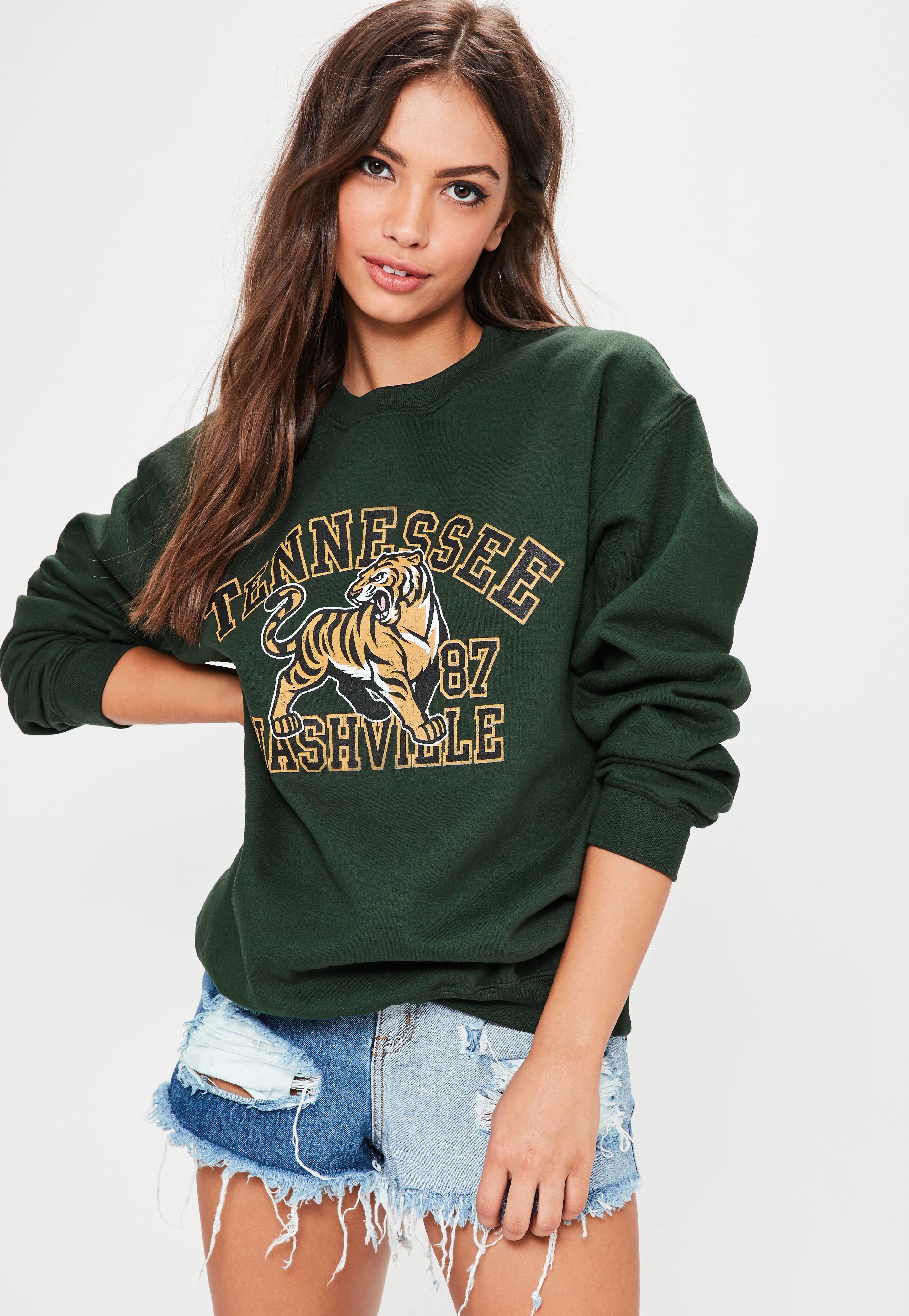 Lyst Missguided Tennessee Nashville Sweatshirt Green in 