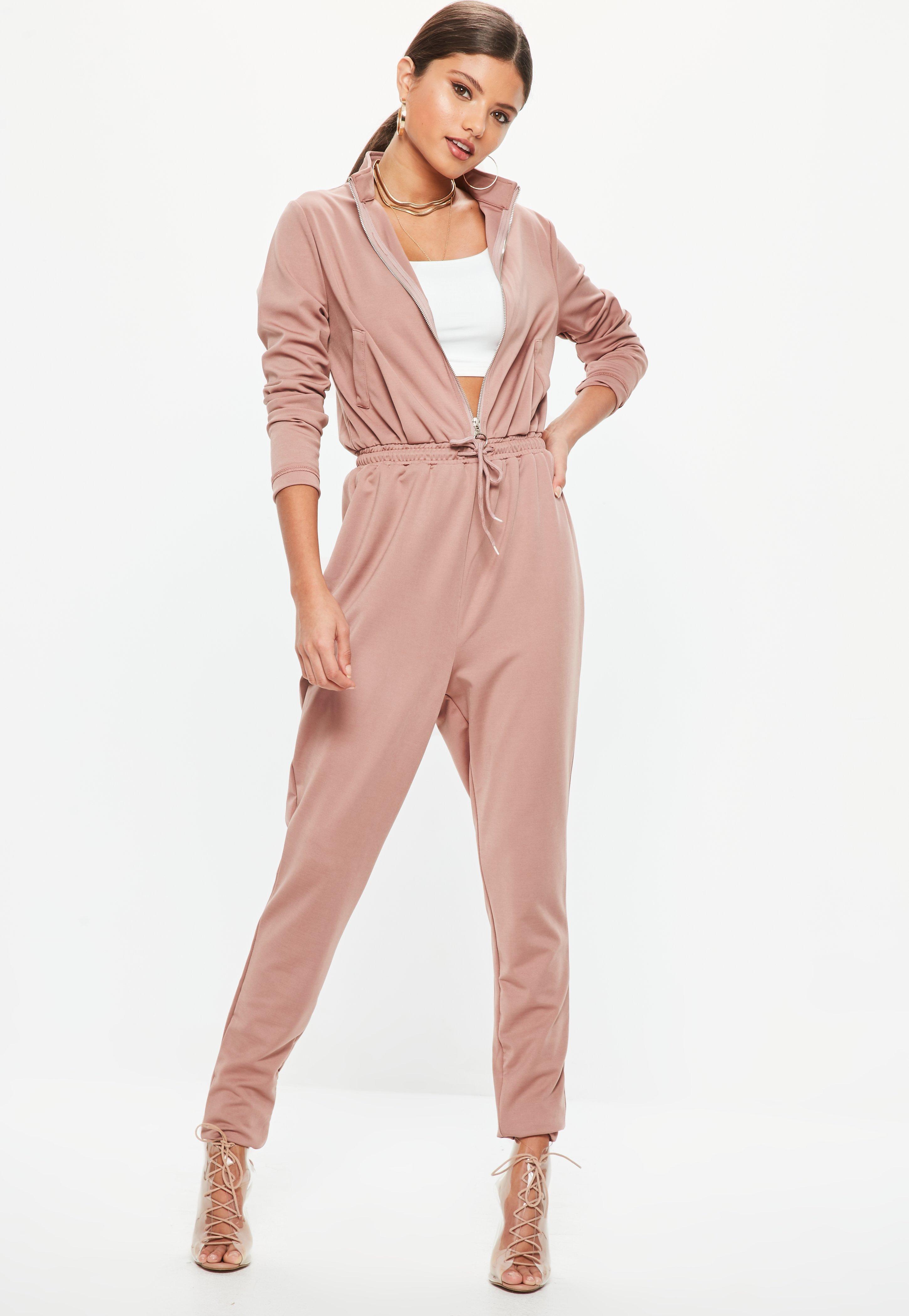 pink utility jumpsuit