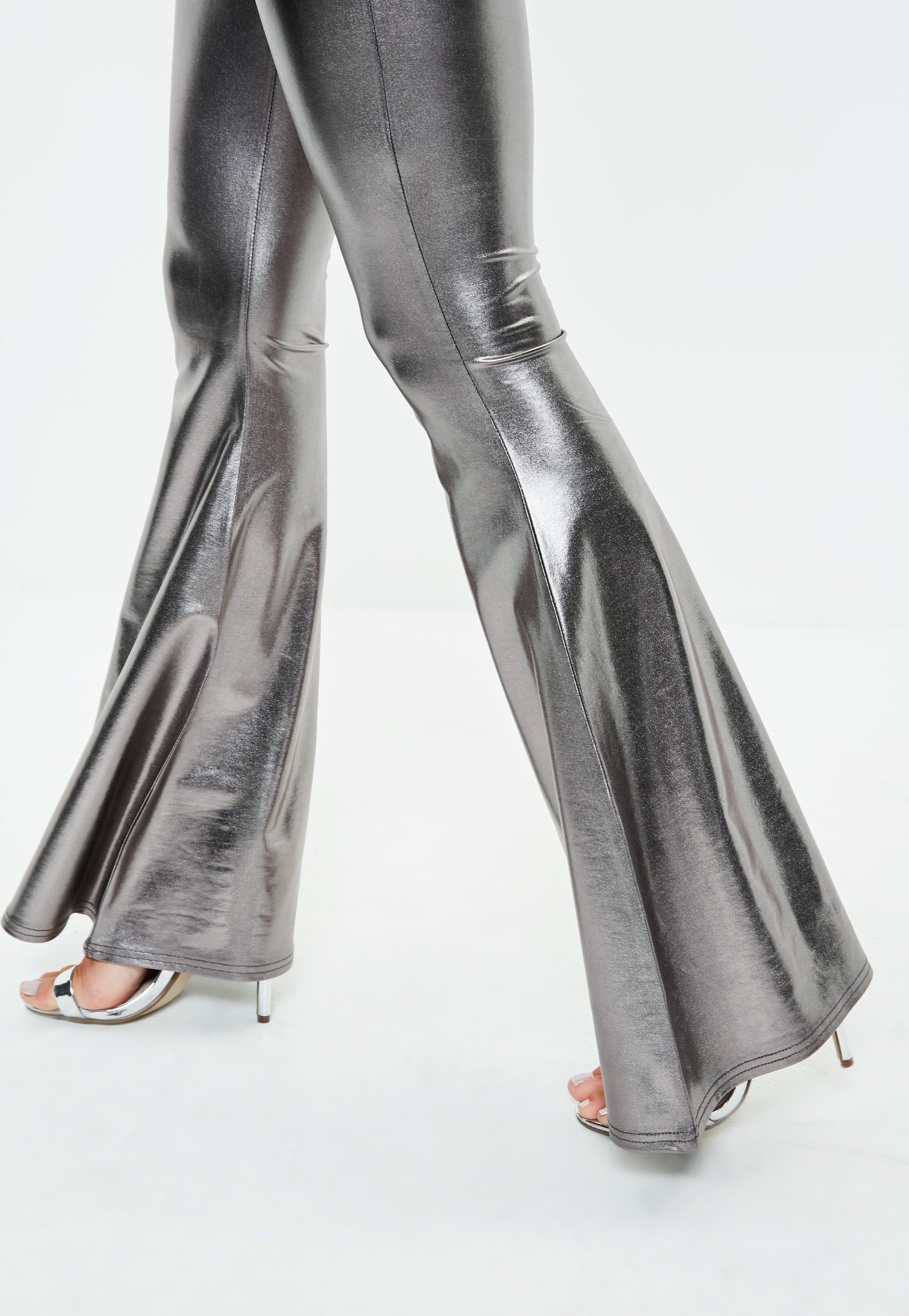 silver flare pants