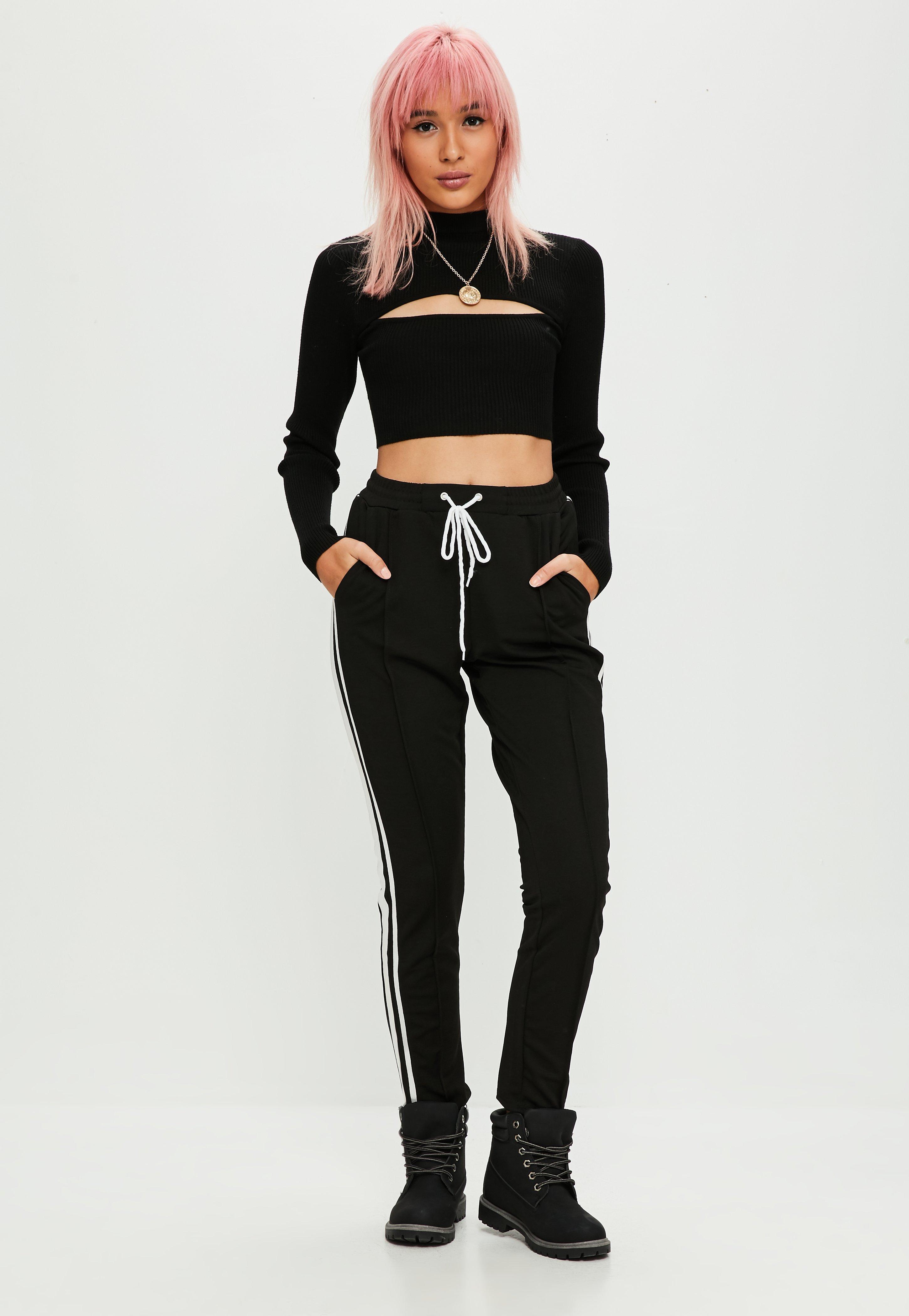 Lyst - Missguided Black Knitted Crop Top in Black
