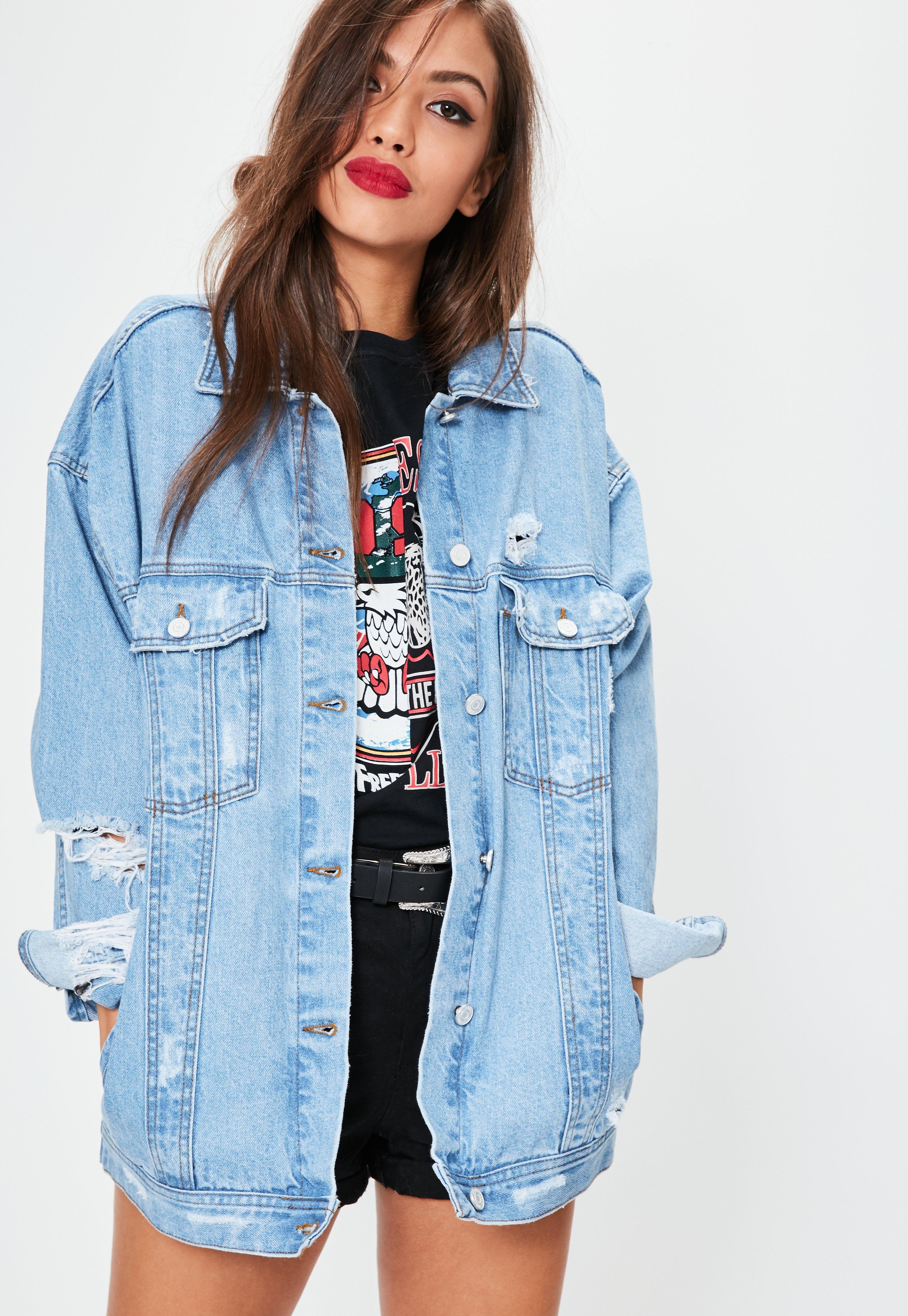 Lyst Missguided Blue Oversized Boyfriend Fit Denim Jacket In Missguided Women S Blue Oversized Boyfriend Fit Denim Jacket