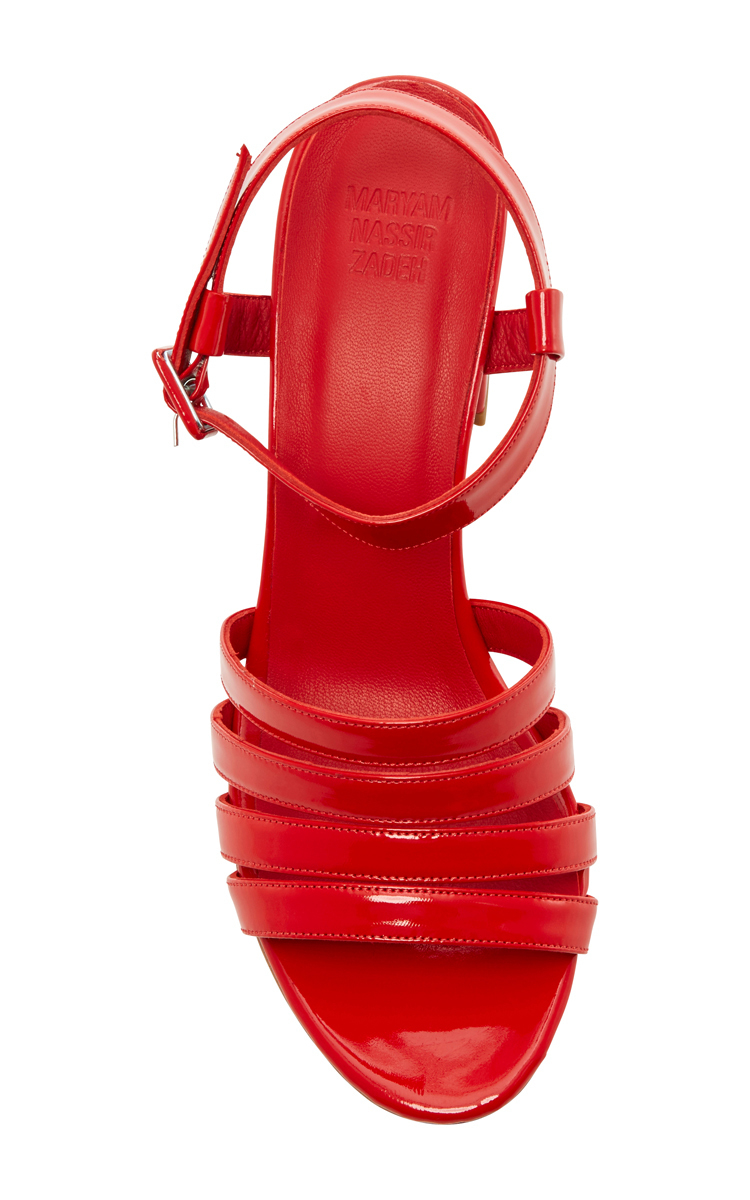 Lyst - Maryam nassir zadeh Palma Patent-Leather Sandals in Red