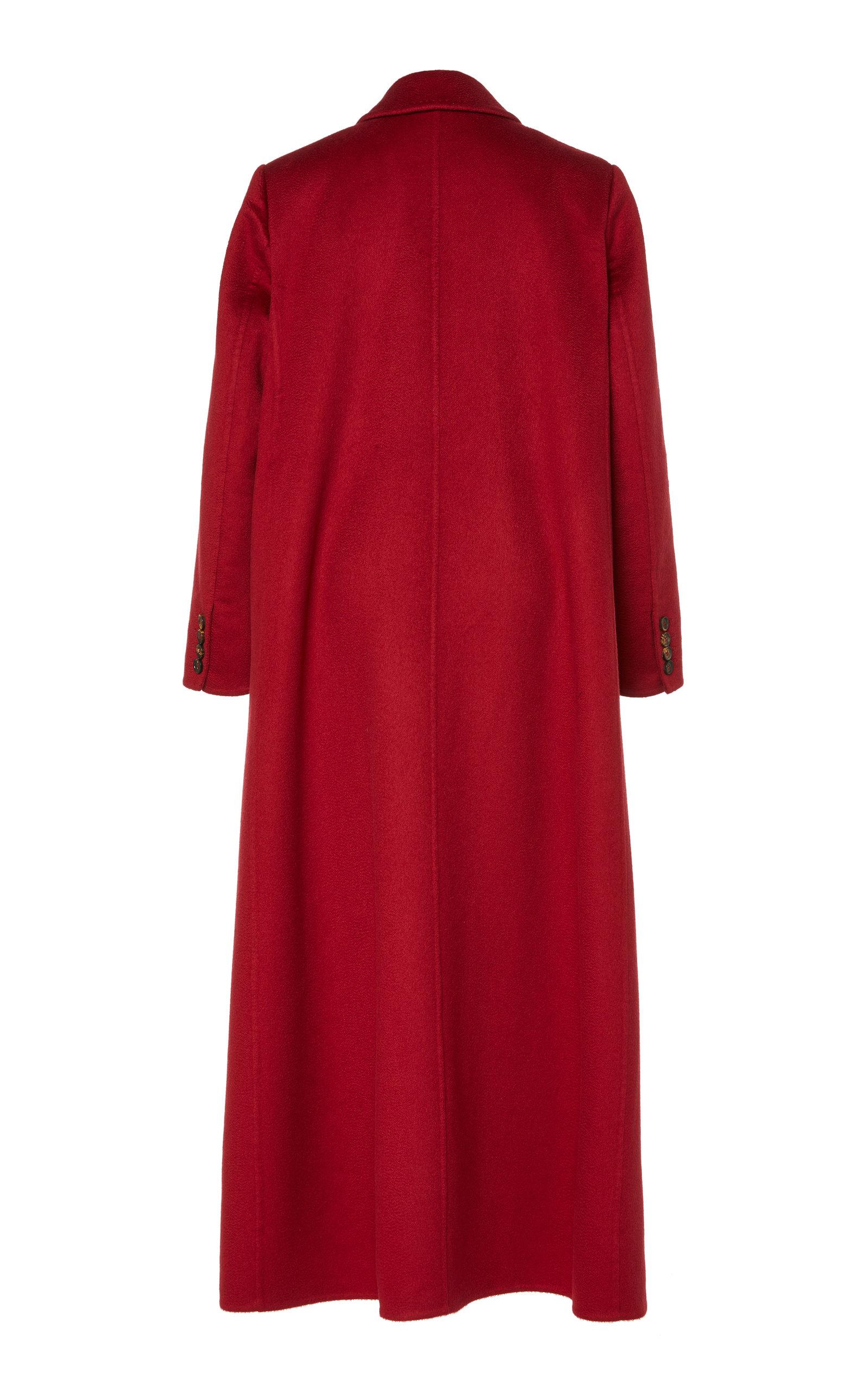 Max Mara Kriss Brushed Cashmere Maxi Coat in Red - Lyst