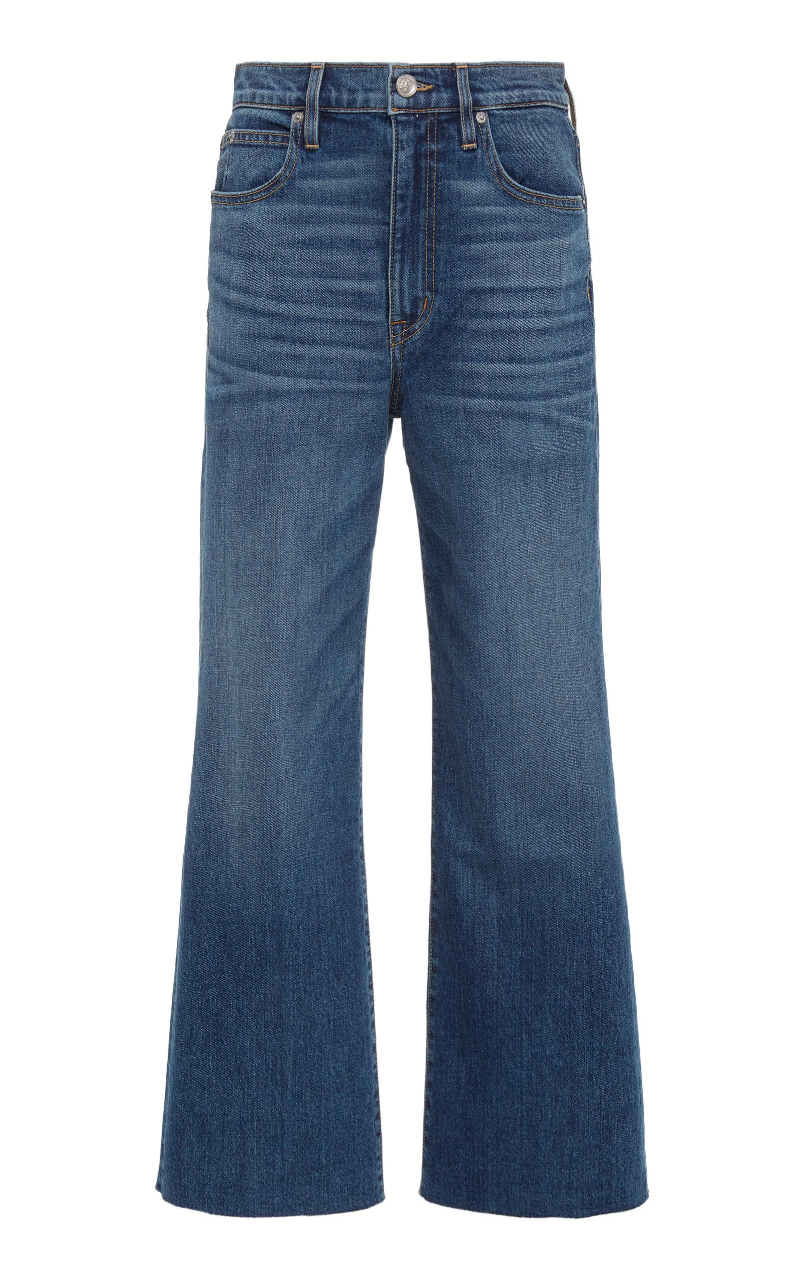 SLVRLAKE Denim Denim Grace Cropped Stretch Wide-leg Jeans in Light Wash ...