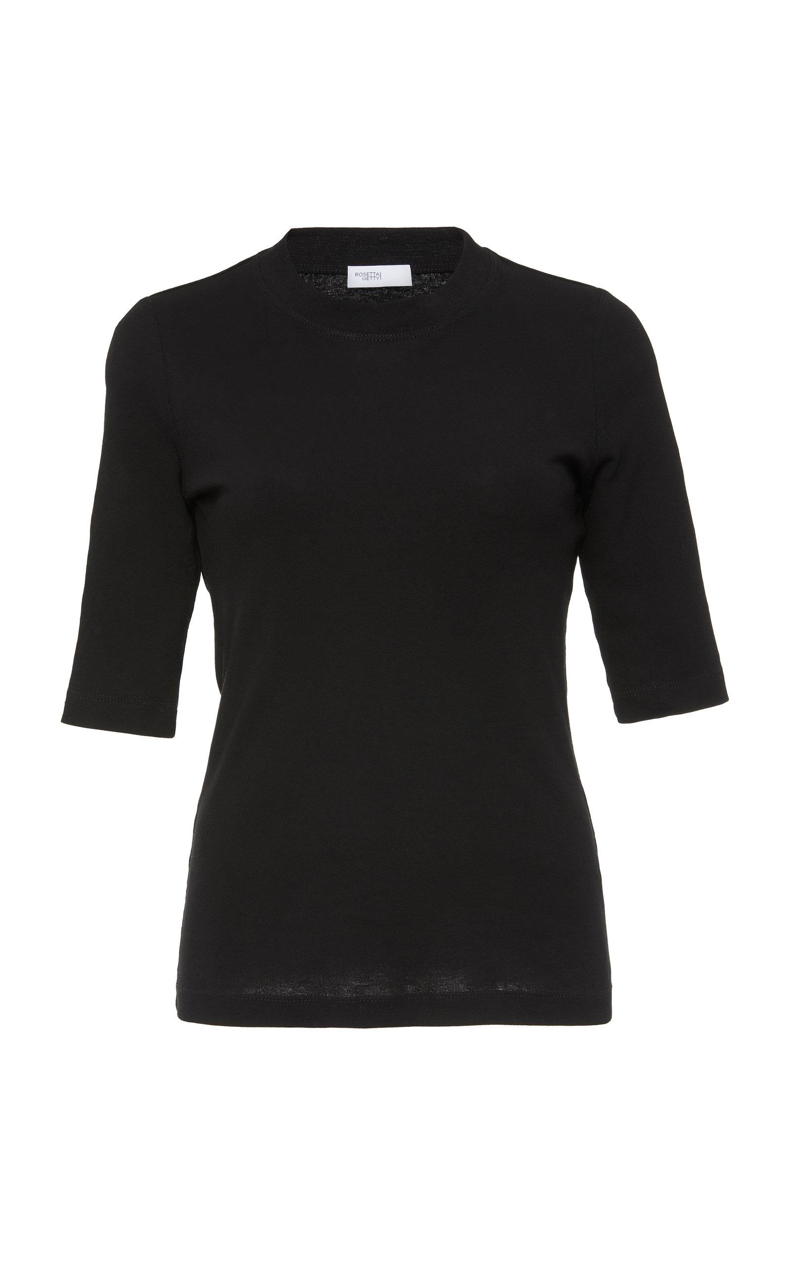 Rosetta Getty Elbow-length Fitted Cotton T-shirt in Black - Lyst
