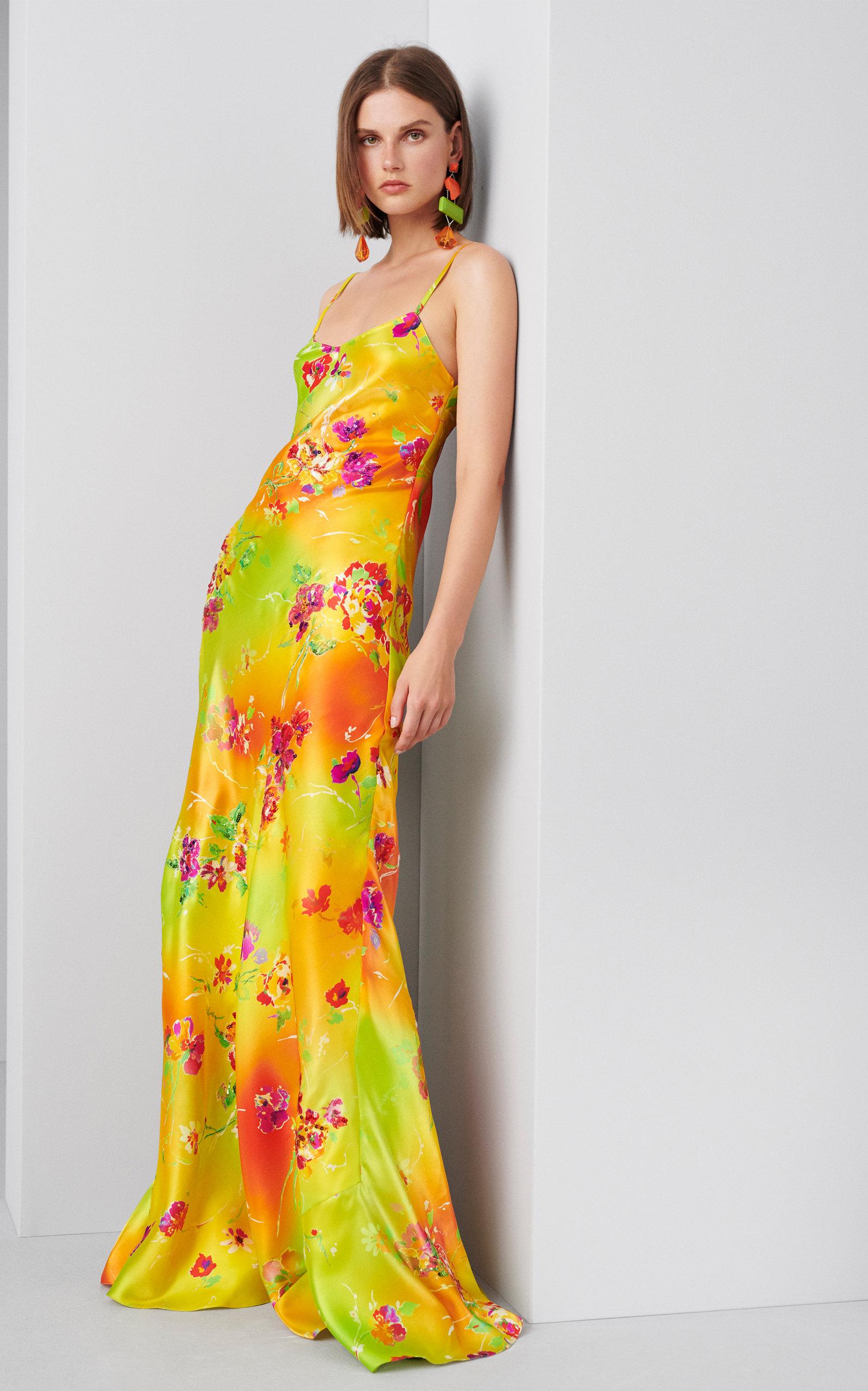 ralph lauren floral lace gown