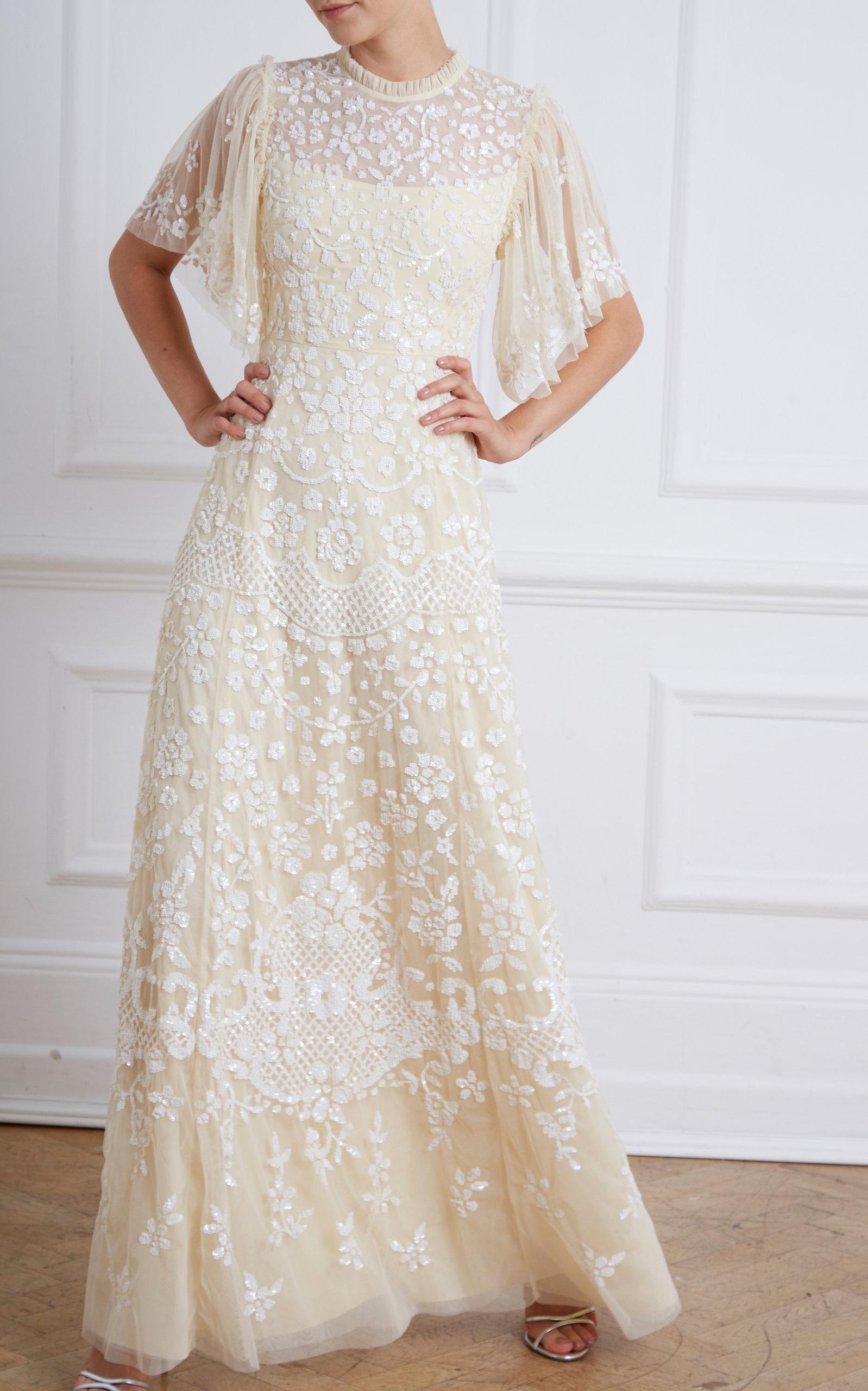 needle and thread honesty flower gown