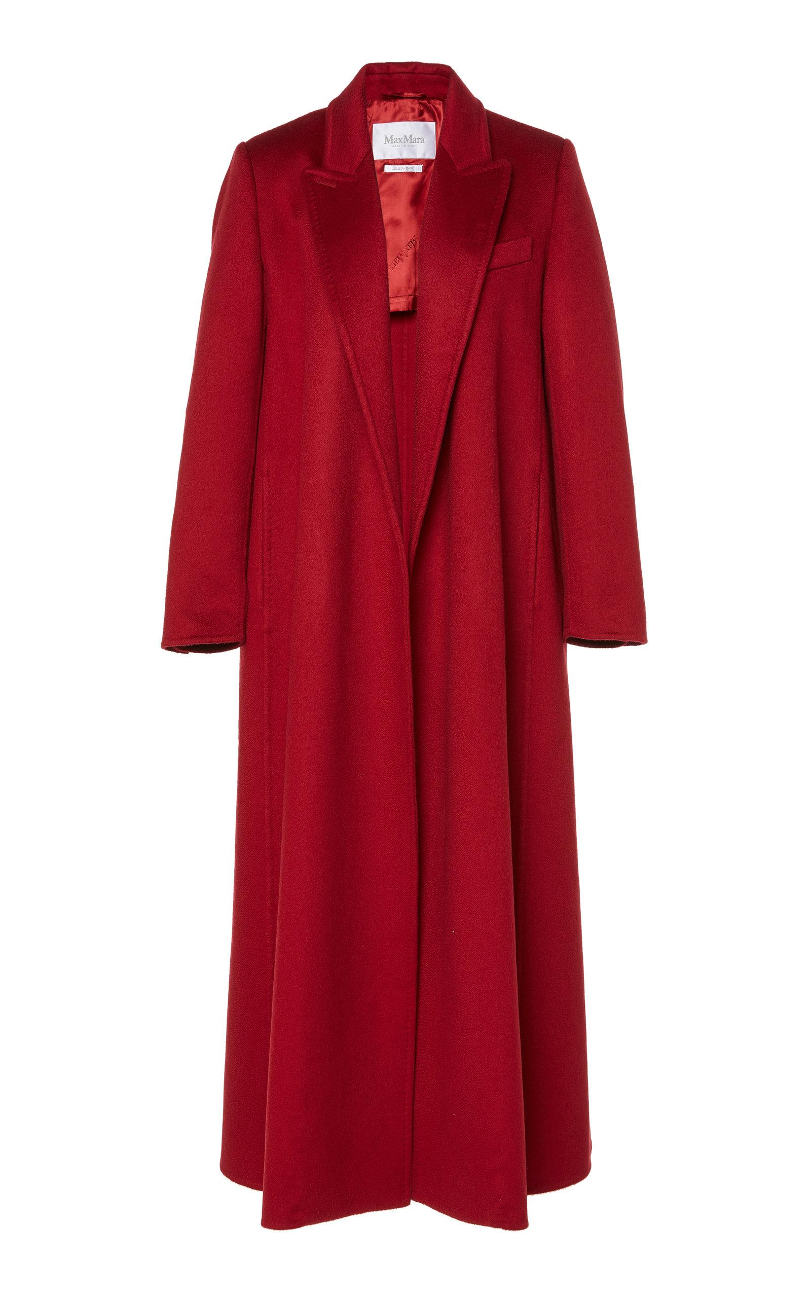 Max Mara Kriss Brushed Cashmere Maxi Coat in Red - Lyst