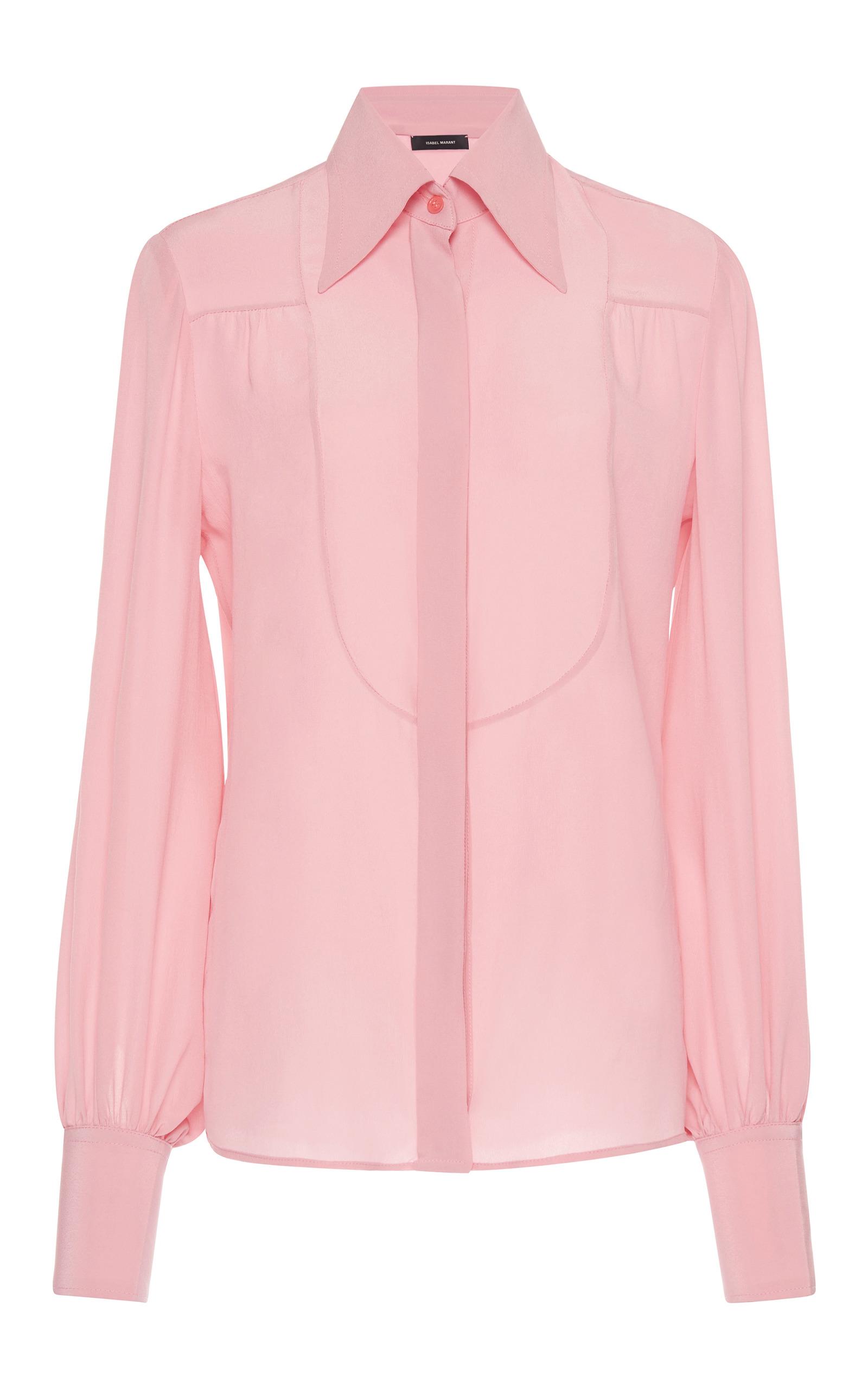 Lyst - Isabel marant Salina Silk Blouse in Pink