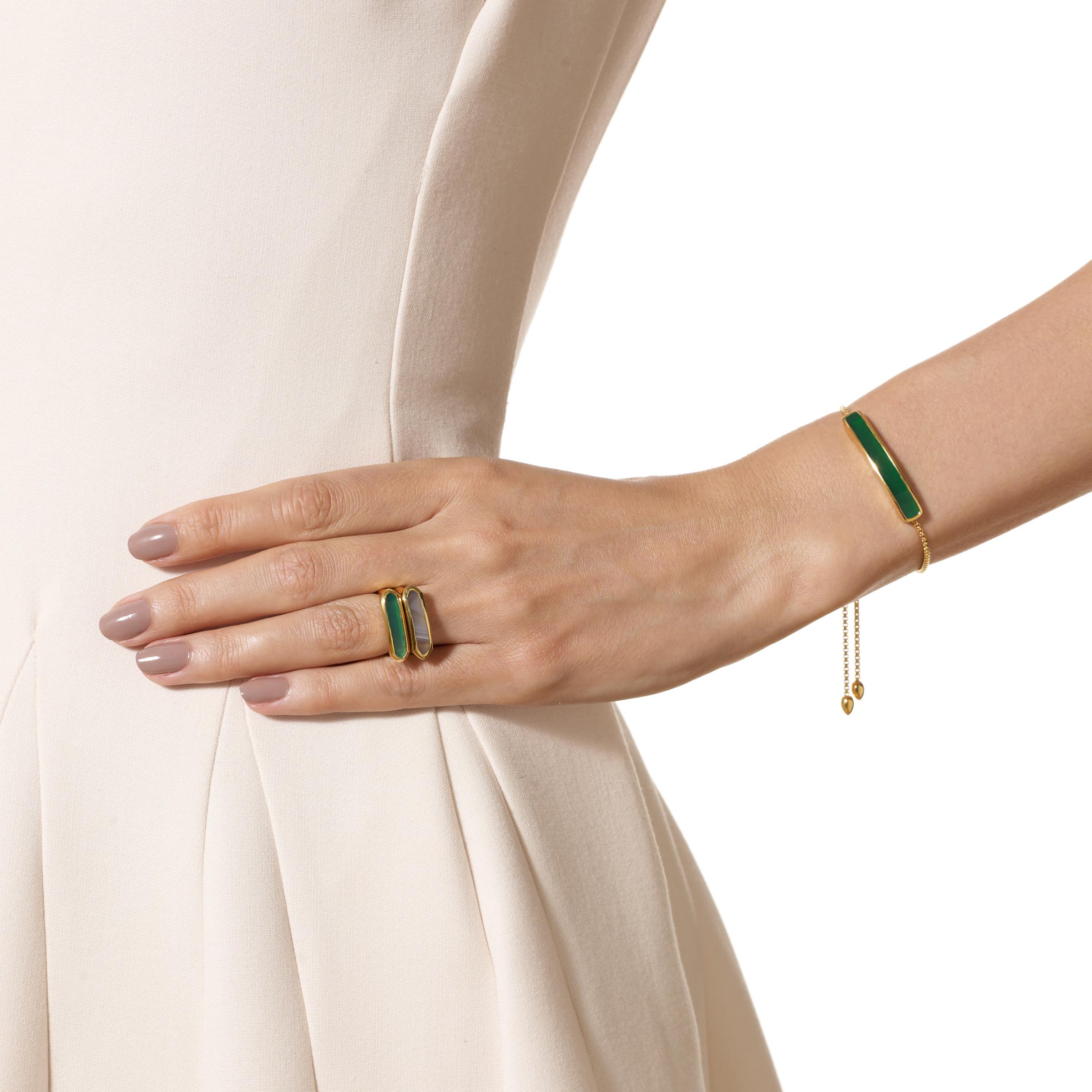 monica vinader green bracelet