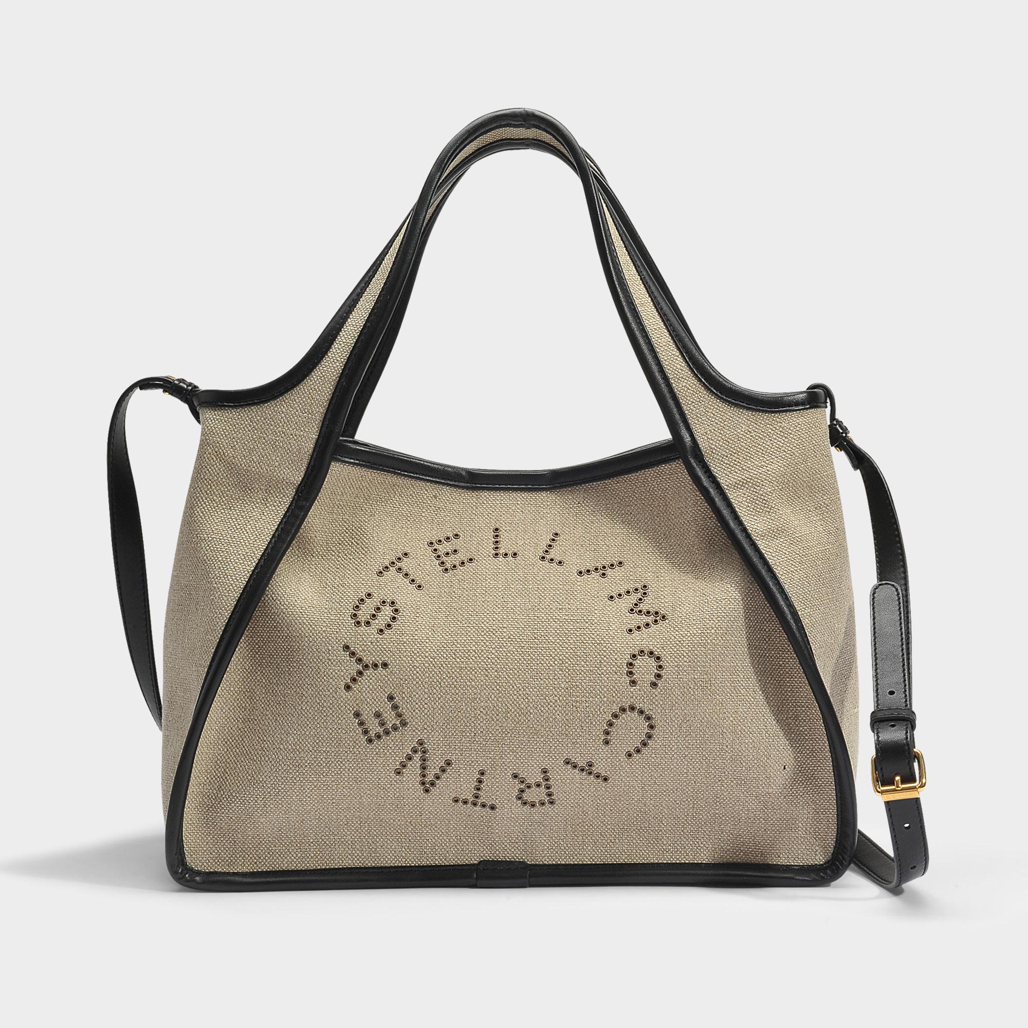 Lyst - Stella McCartney Linen Canvas Crossbody Stella Logo Bag In ...