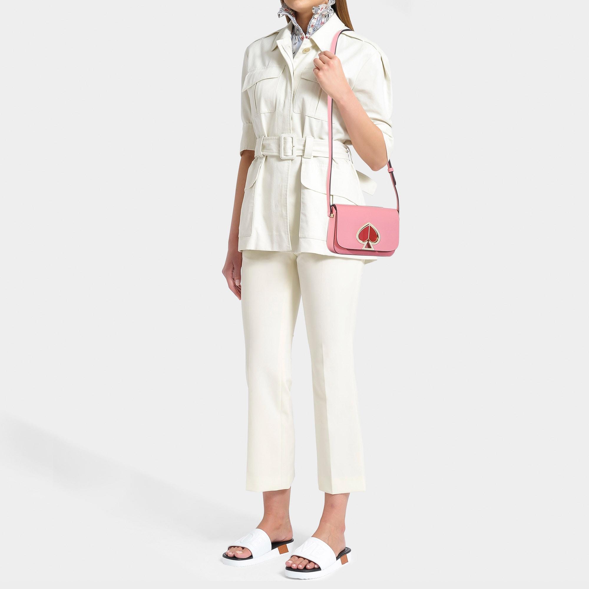 Kate Spade Nicola Twistlock Small Flap Shoulder Bag In Pink Leather in Pink - Lyst