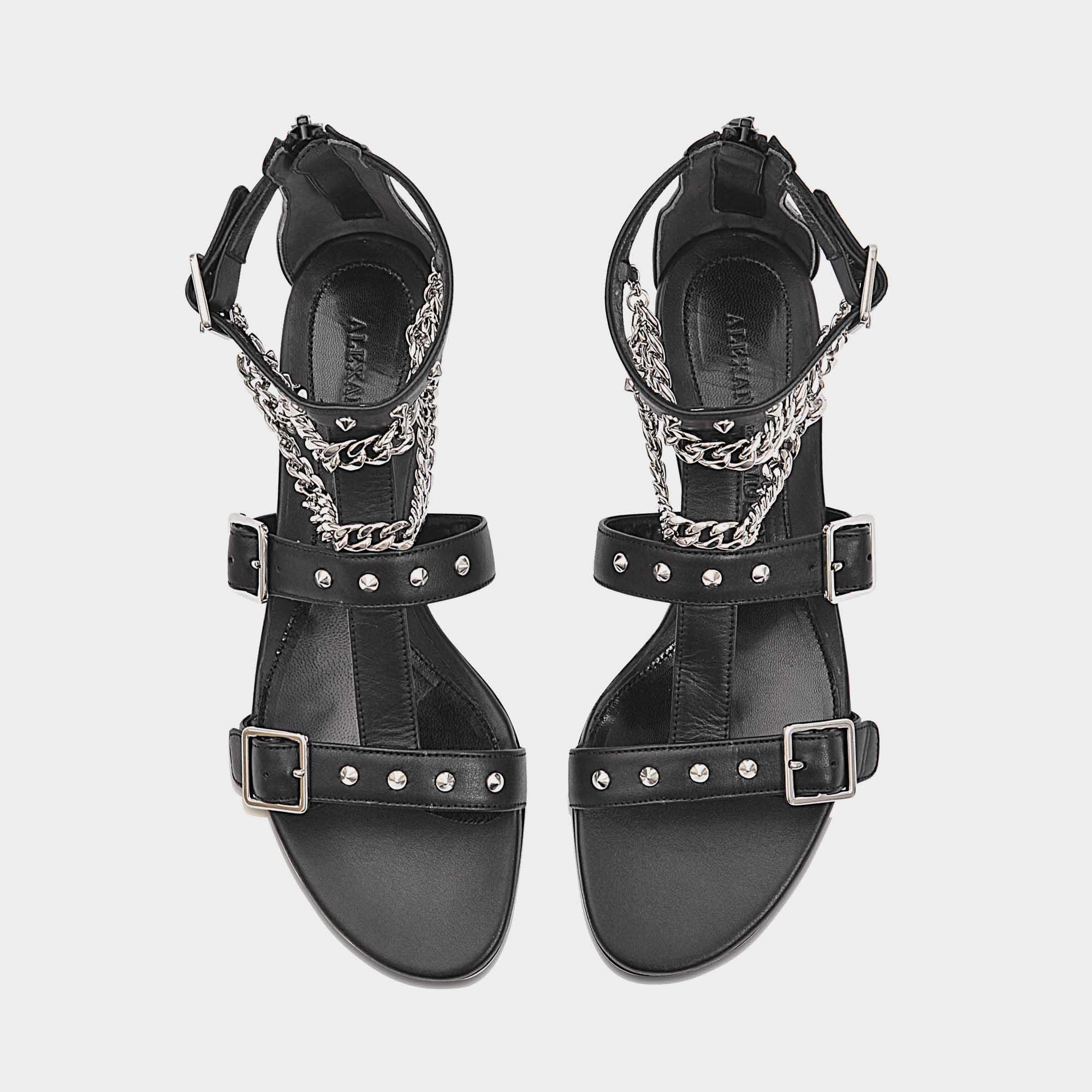 Lyst Alexander McQueen Flat Sandal  With Chains in Black