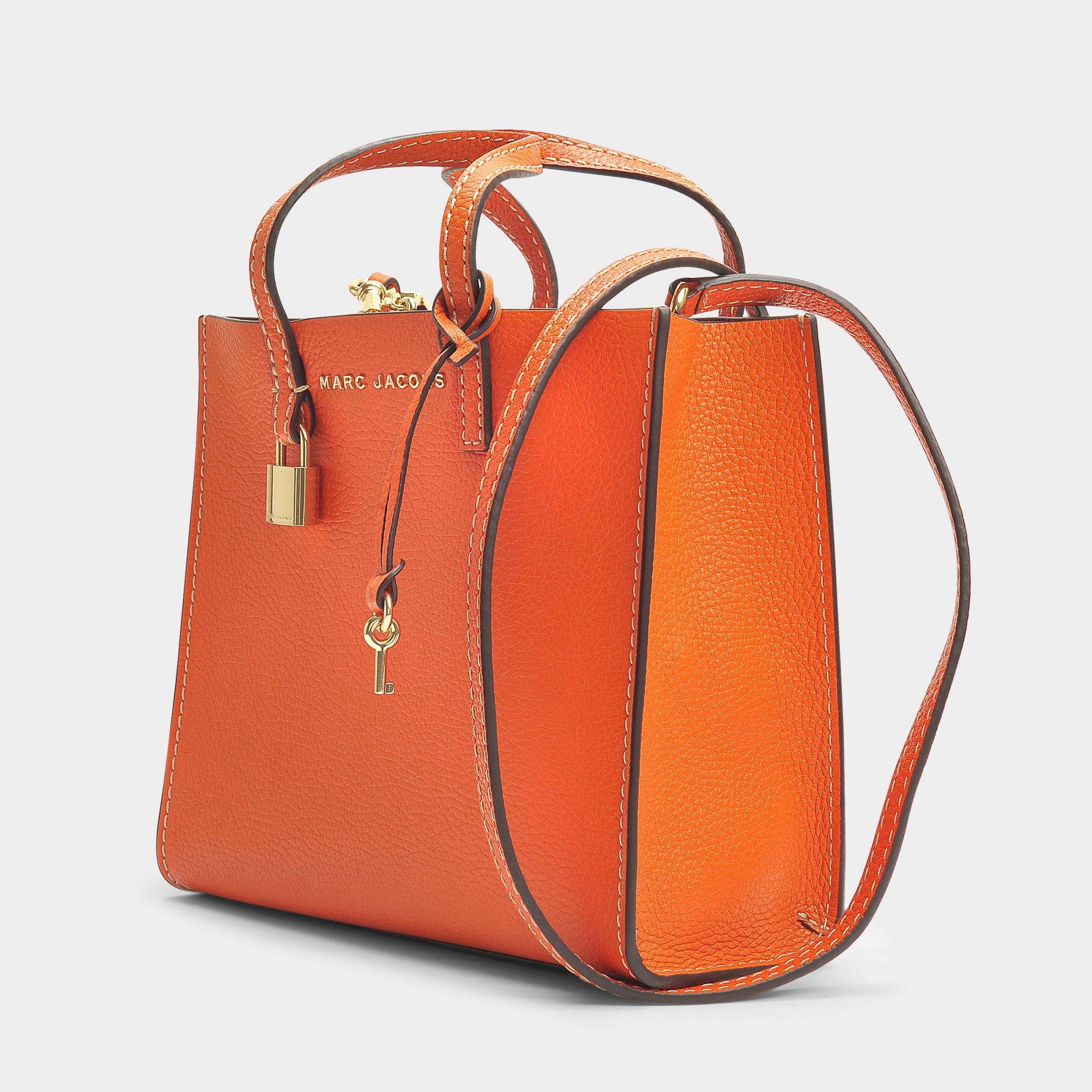 Marc Jacobs The Mini Grind Tote Bag In White Glow Cow Leather in Orange ...