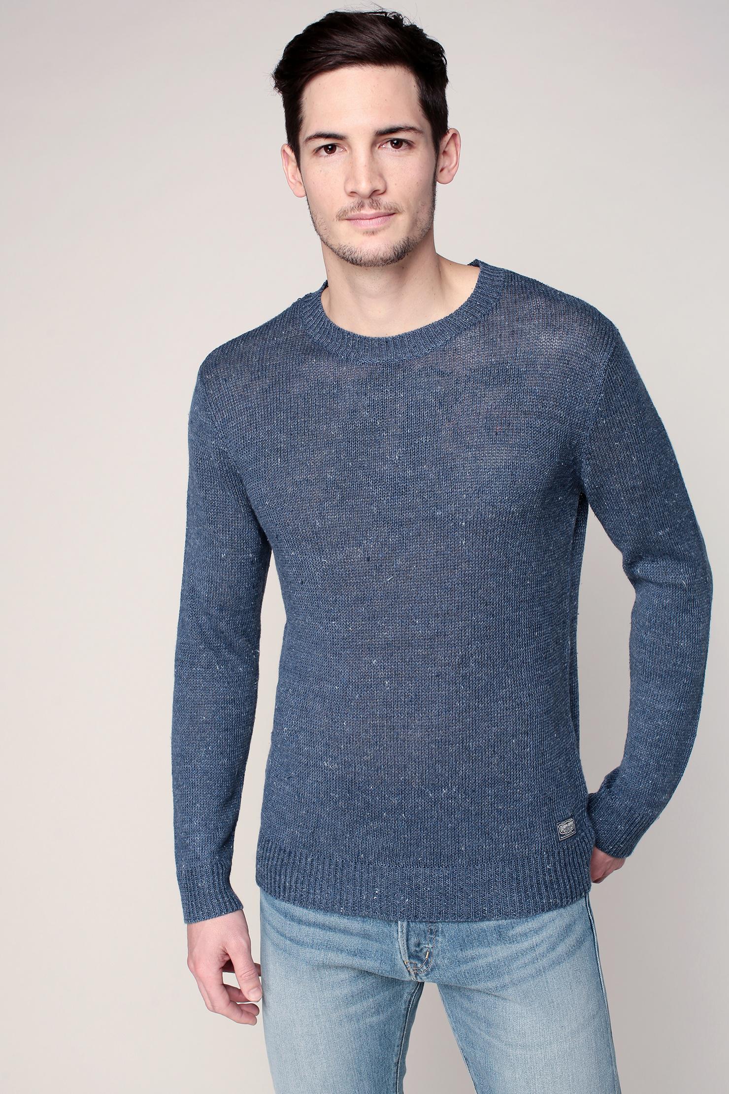 blue mens crew neck sweater