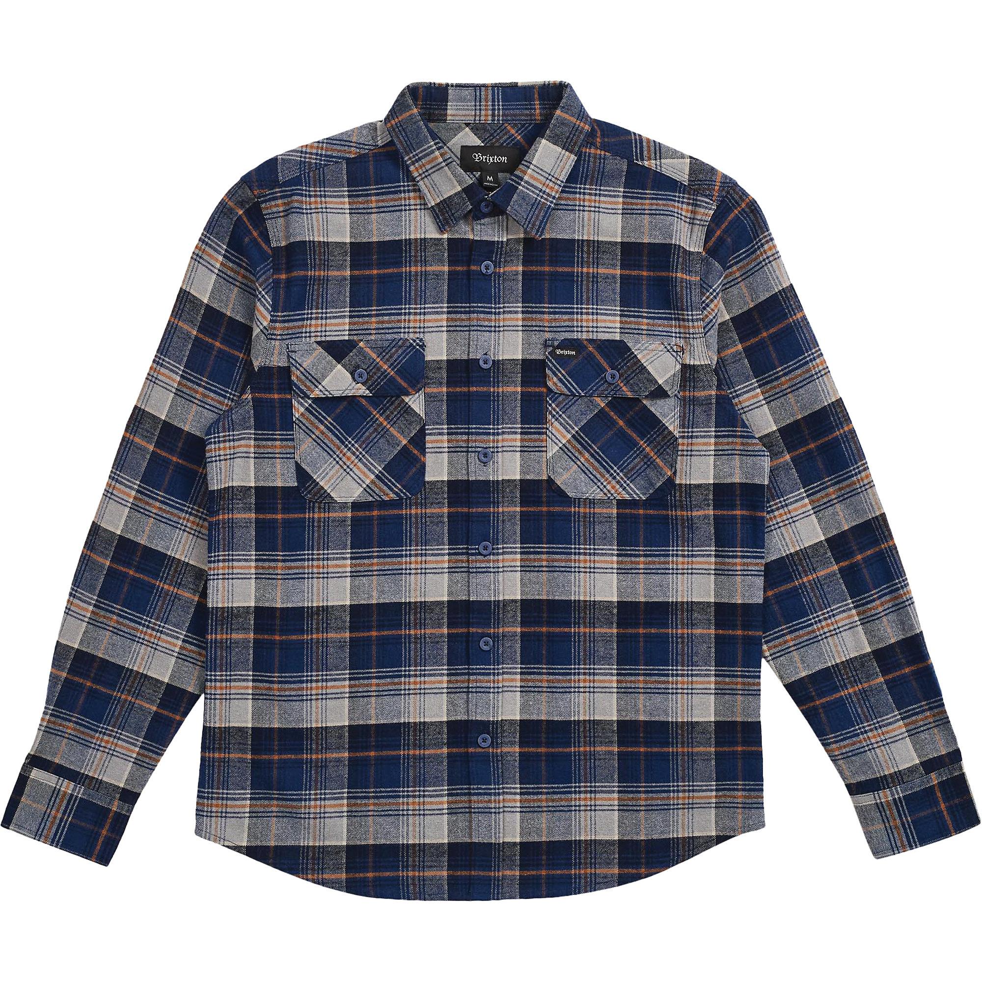 Brixton Bowery L/s Flannel in Blue Night (Blue) for Men - Lyst