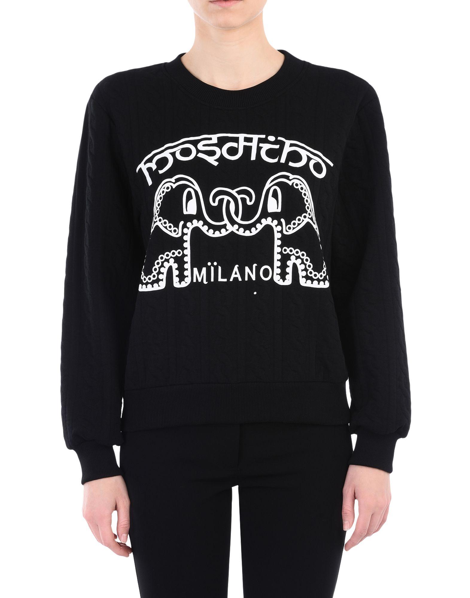Lyst - Moschino Long Sleeve Sweater in Black