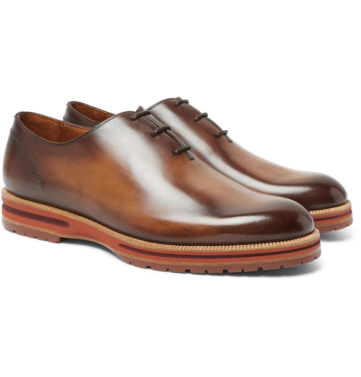 Lyst - Berluti Alessio Whole-cut Leather Oxford Shoes in Brown for Men
