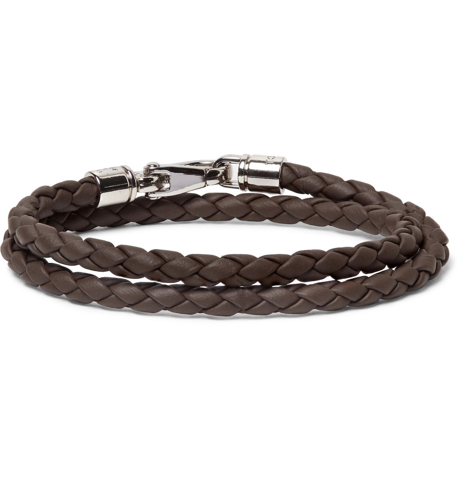 Tod S Woven Leather Wrap Bracelet Brown In For Men Lyst Tod S