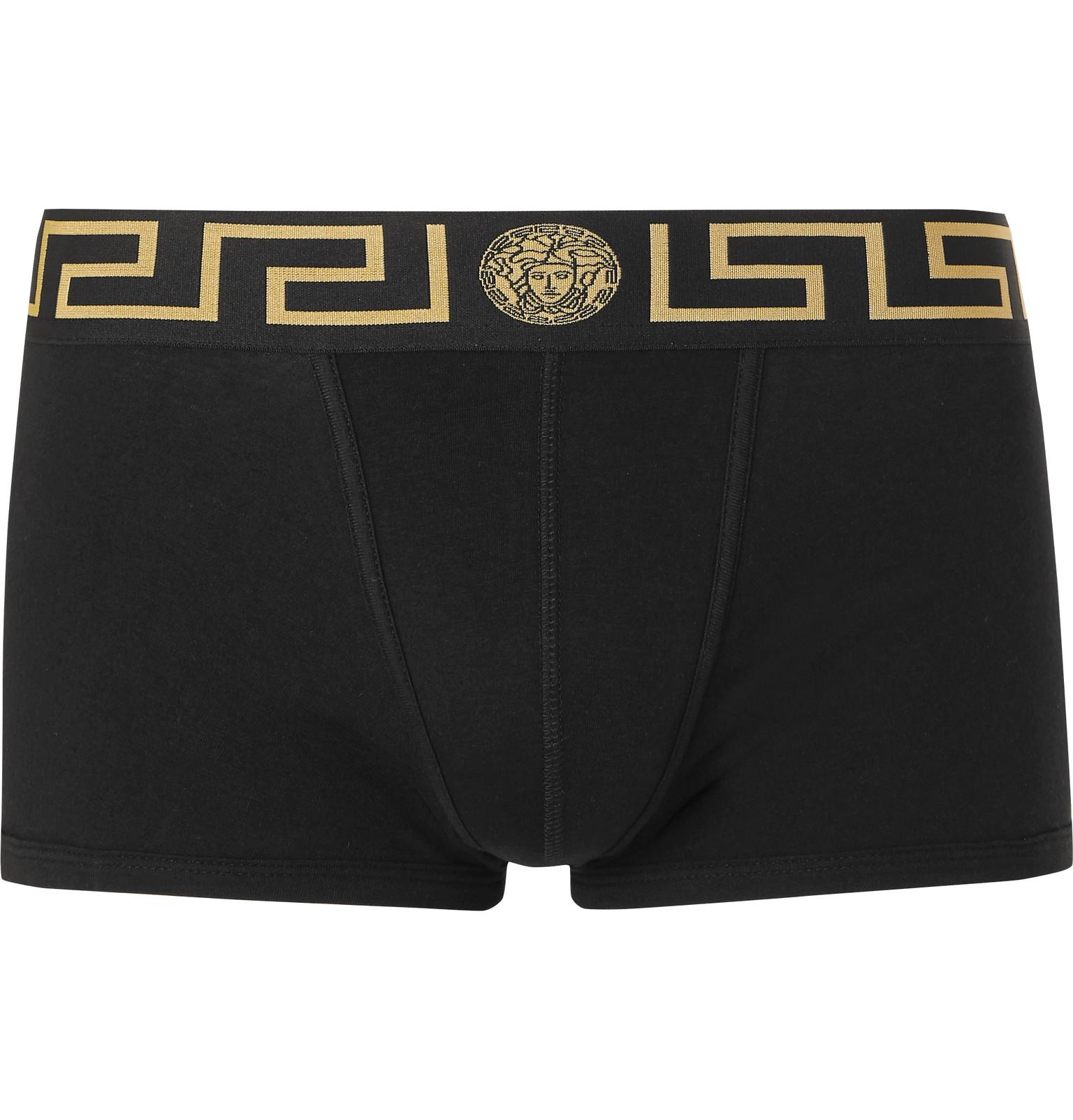Versace Pack Of 3 Stretch Cotton Boxer Briefs in Black for Men - Save ...