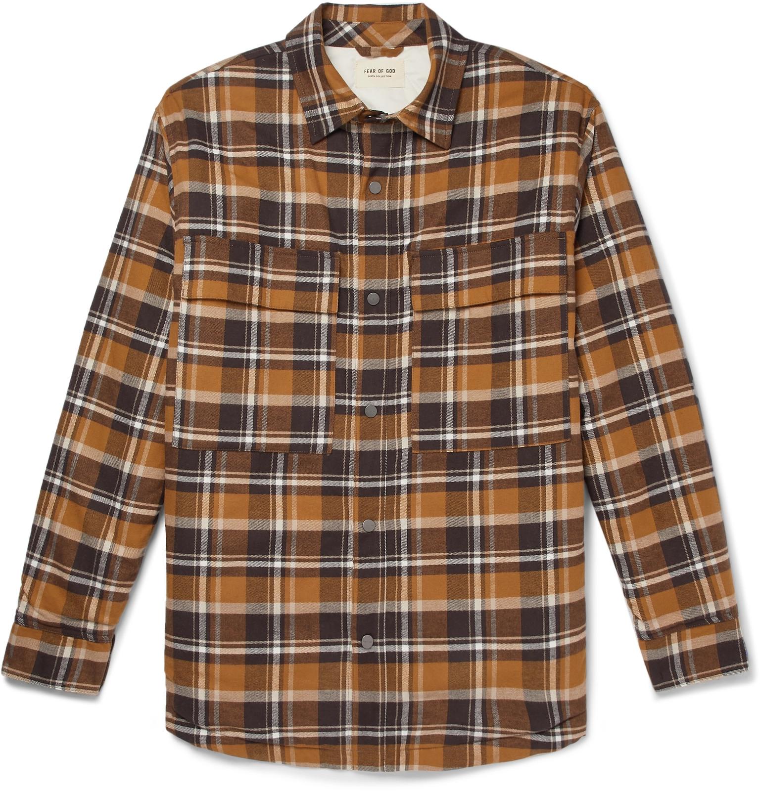 Lyst - Fear Of God Checked Cotton-flannel Overshirt in Brown for Men