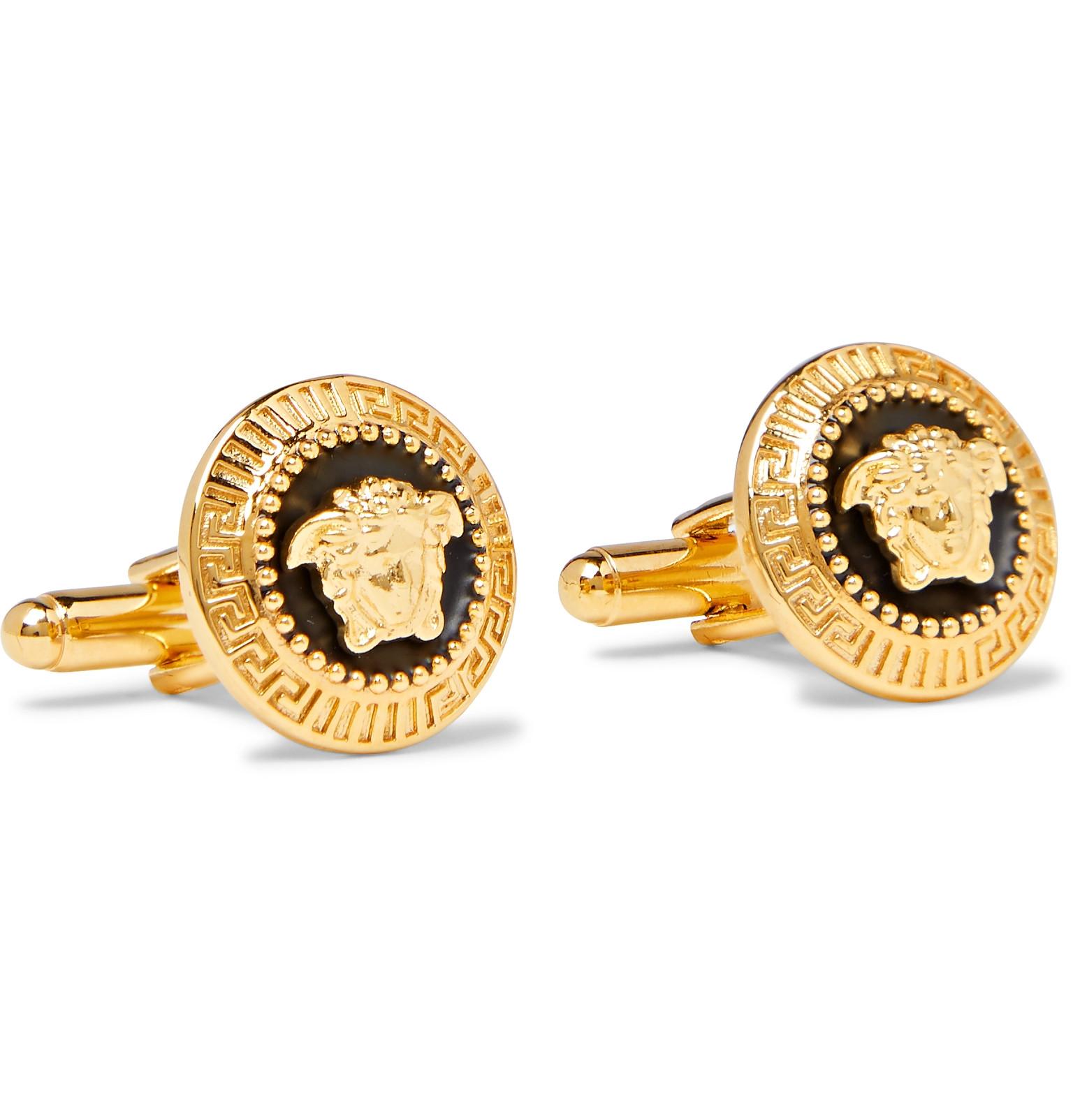 Versace Medusa Goldtone And Enamel Cufflinks in Metallic for Men Lyst
