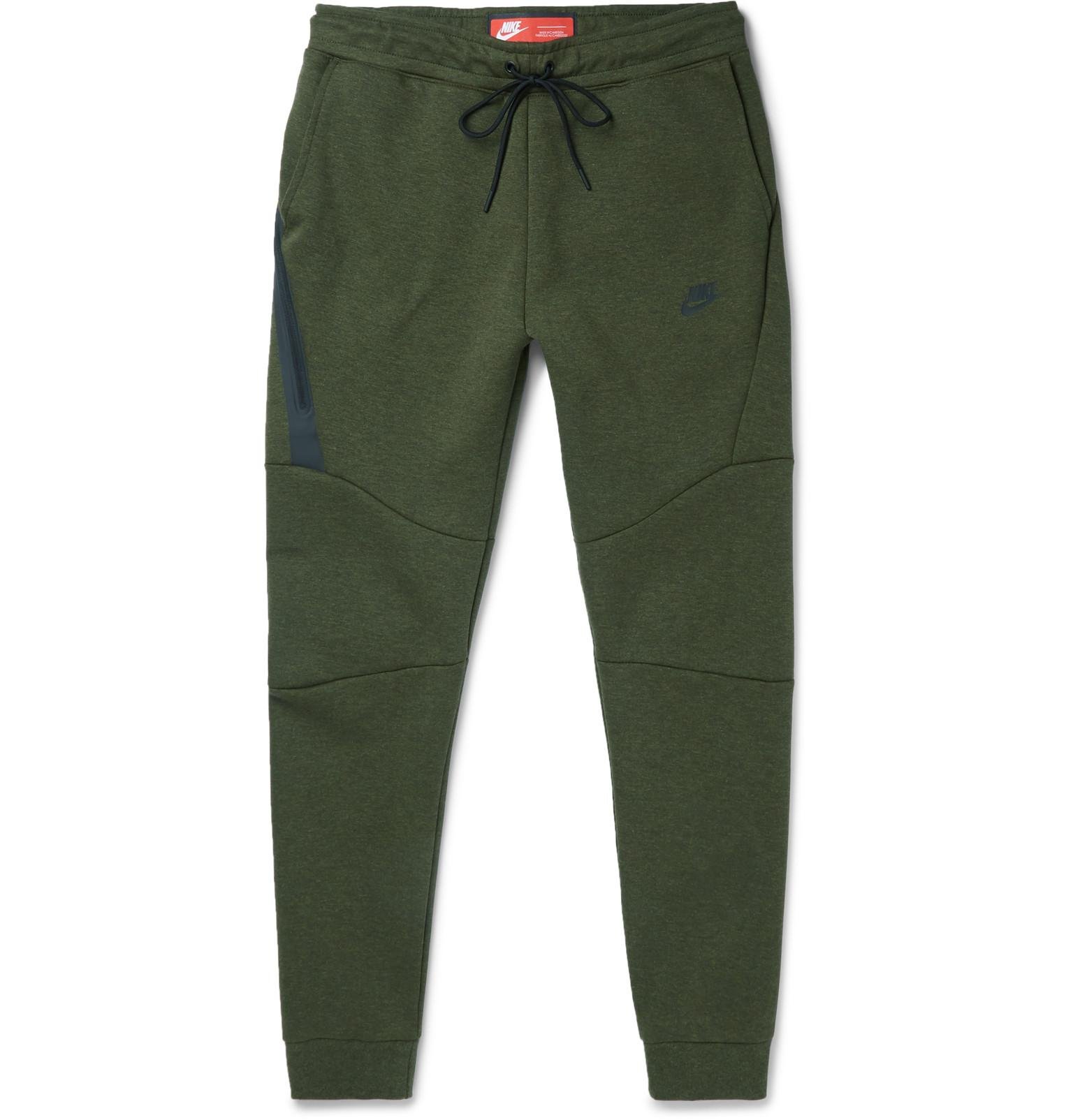 Nike Tapered Cotton-blend Tech Fleece Sweatpants in Green for Men - Lyst