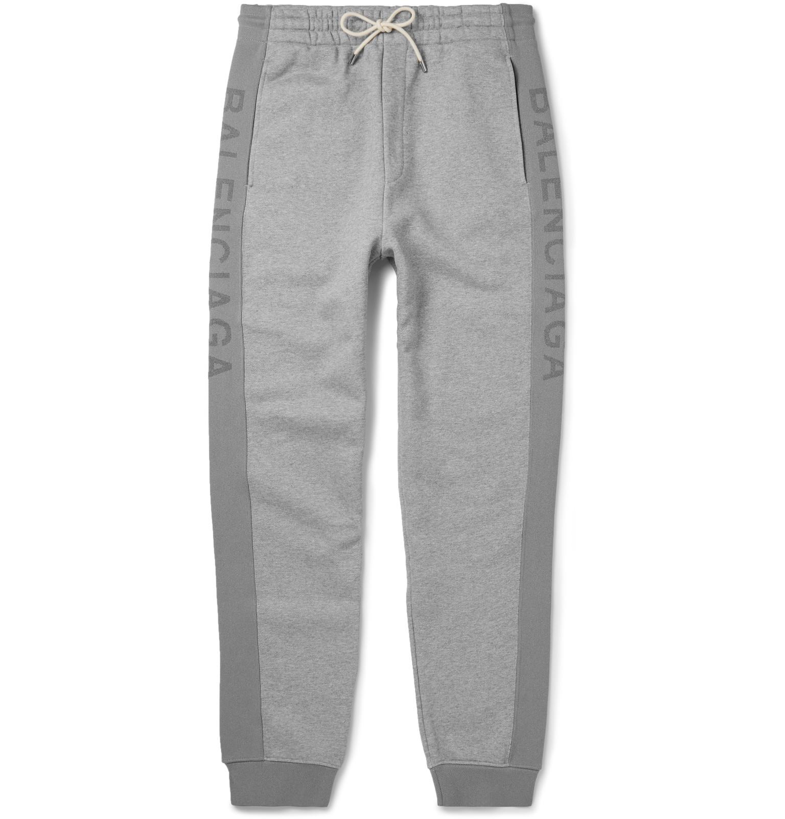 Balenciaga Slim-fit Tapered Fleece-back Cotton-jersey Sweatpants in ...