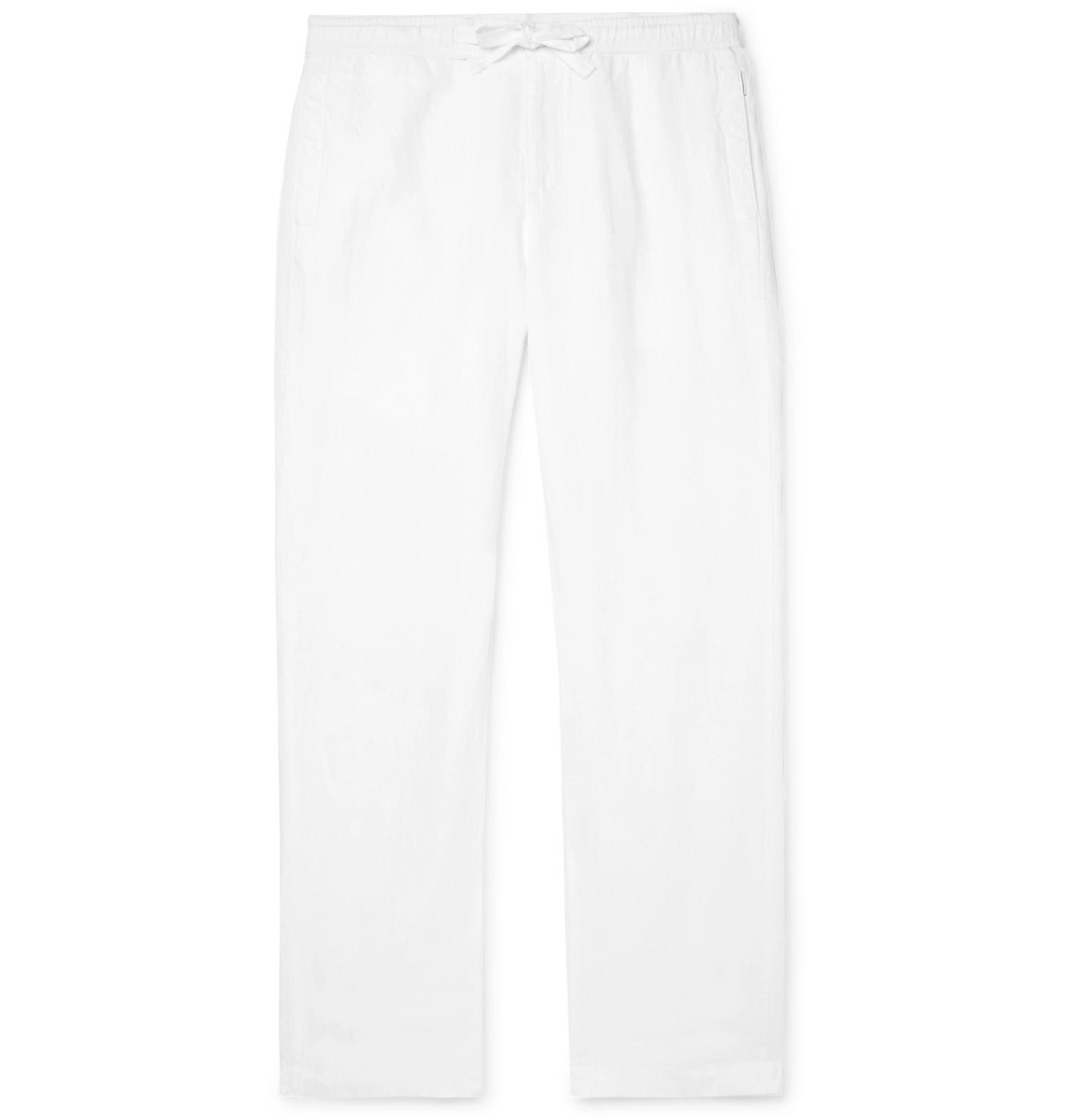 Orlebar Brown Stoneleigh Linen Drawstring Trousers in White for Men Lyst