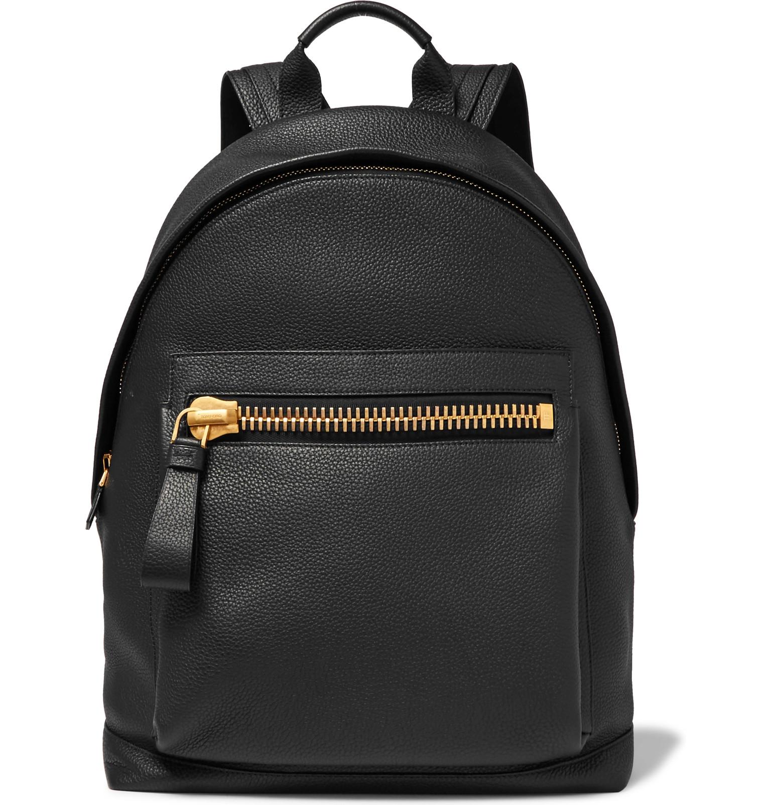 Tom ford Buckley Grained-leather Backpack in Black for Men | Lyst