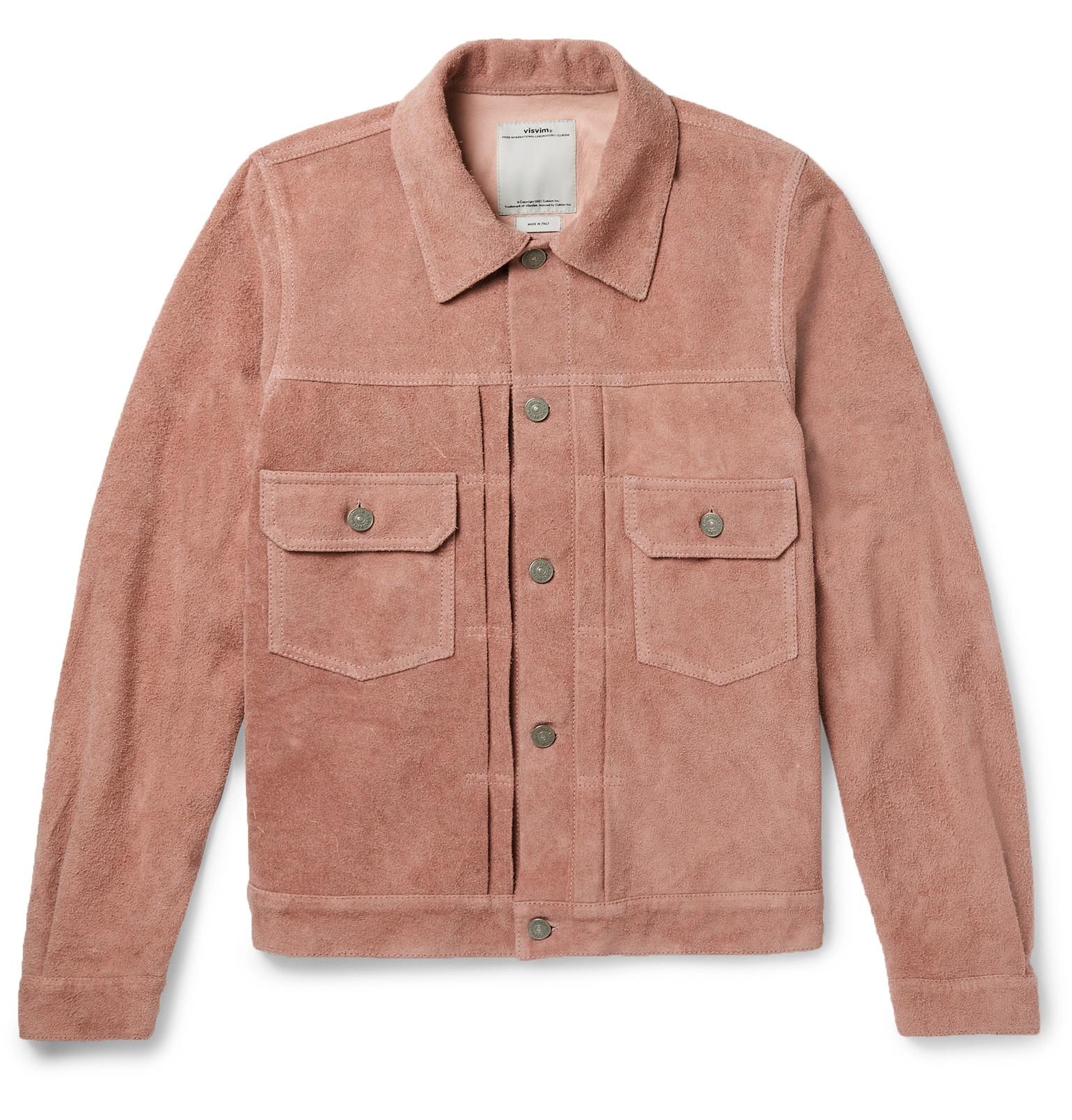 Visvim 101 Suede Jacket in Pink for Men | Lyst