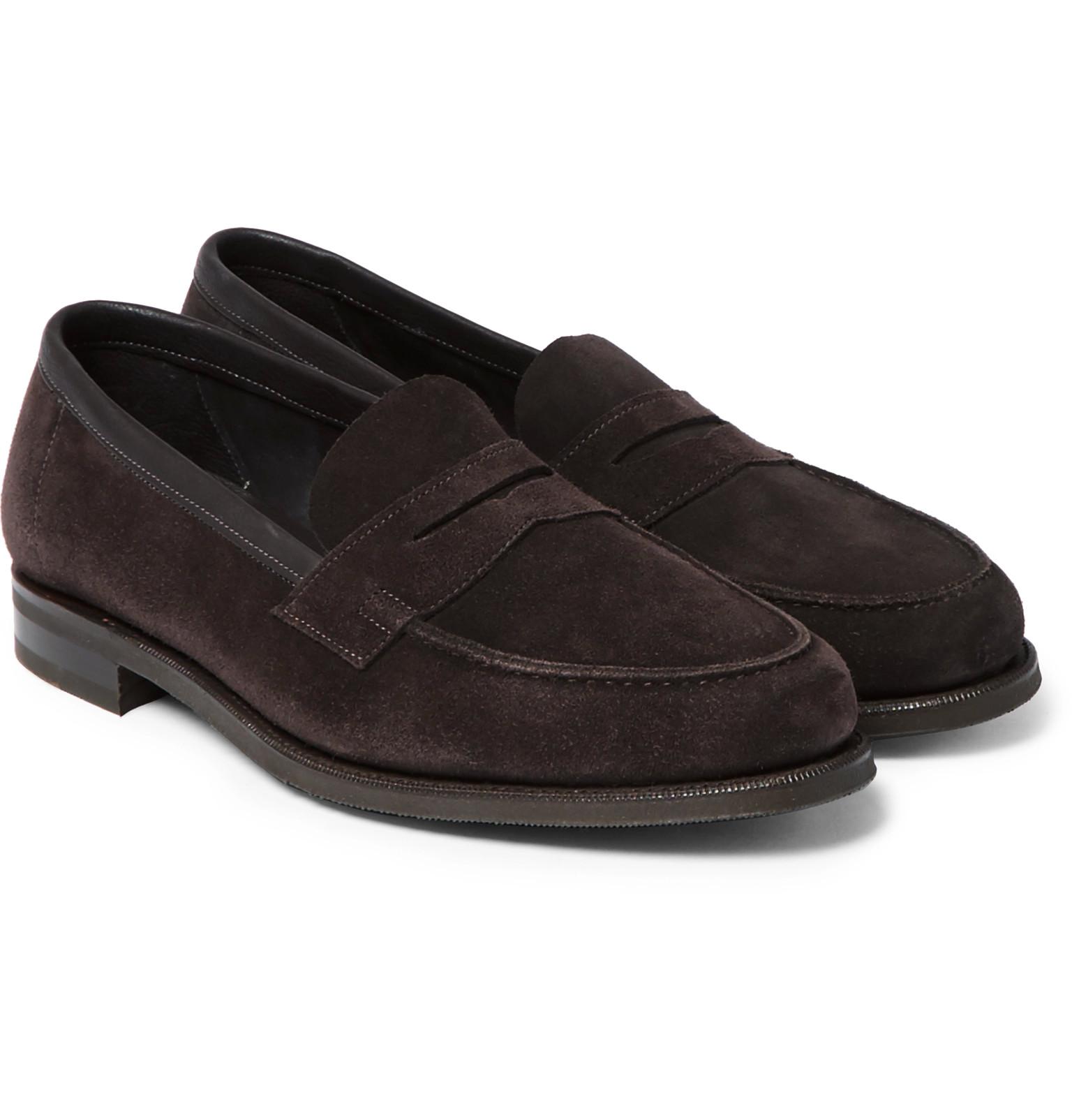 men's suede penny loafers
