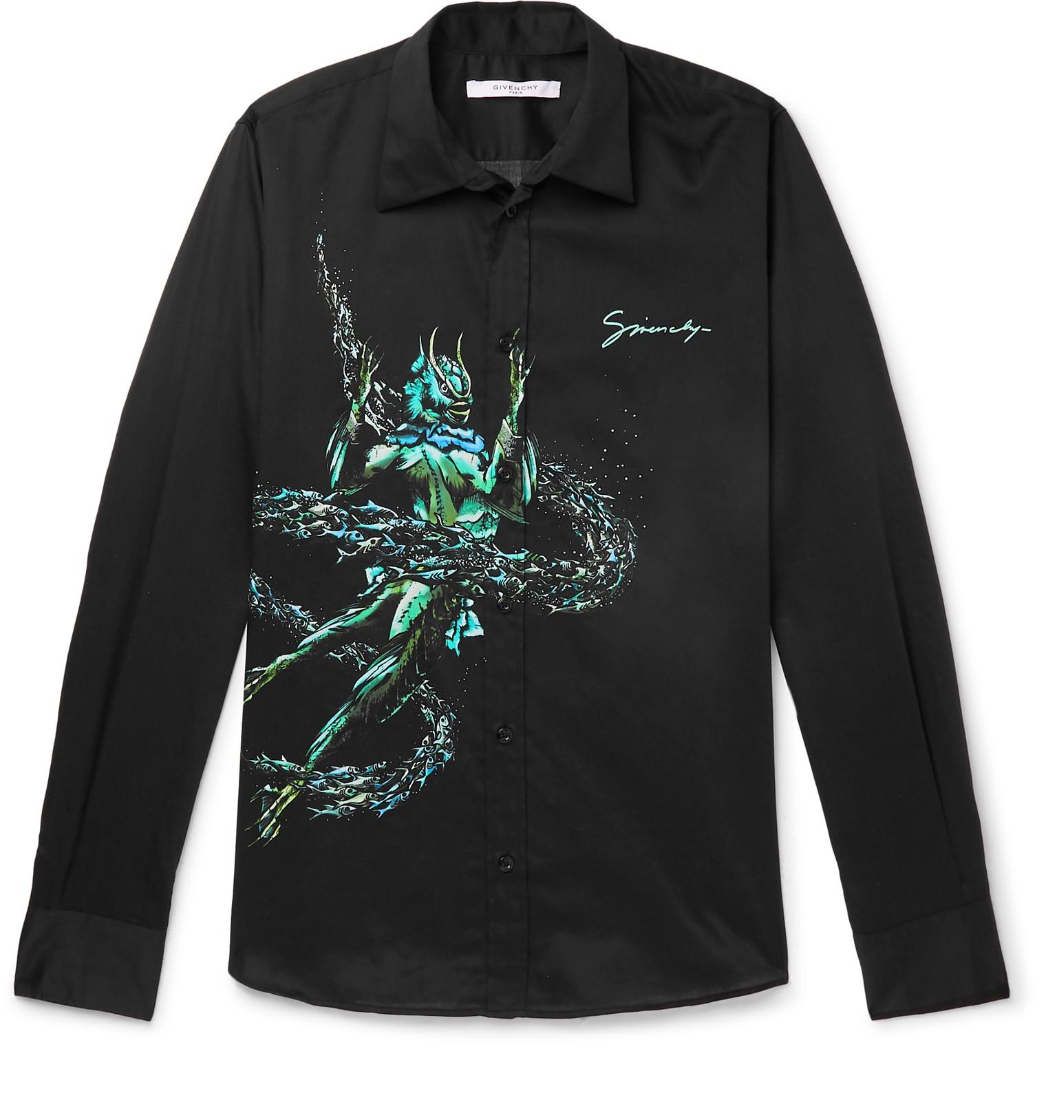 Lyst - Givenchy Slim-fit Printed Cotton Shirt in Black for Men - Save 26%