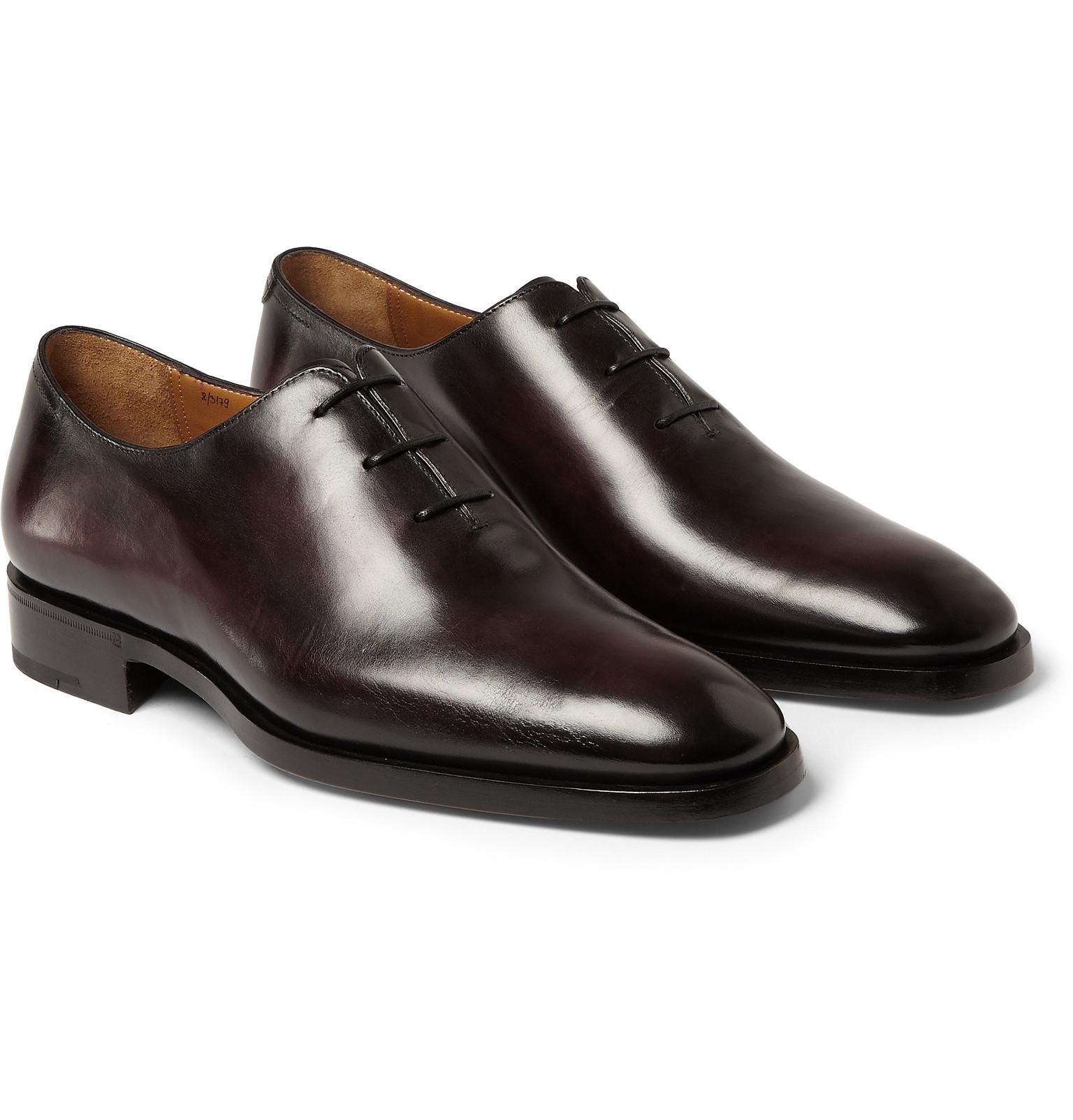 Berluti Milano Leather Oxford Shoes in Purple for Men Lyst